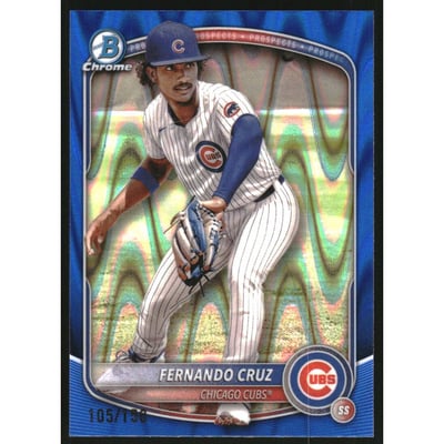 2025 Bowman Chrome Prospects Blue RayWave Refractors #BCP110 Fernando Cruz