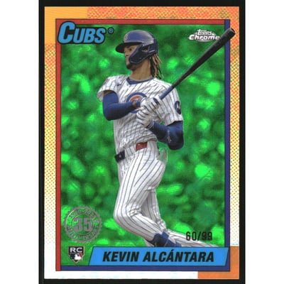 2025 Topps Chrome Logofractor '90 Topps Green Refractors #90CB14 Kevin Alcantara