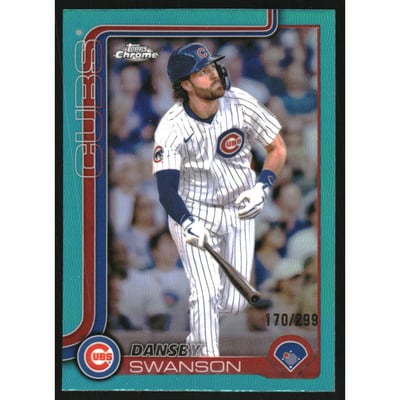 2025 Topps Chrome Teal Refractors #215 Dansby Swanson