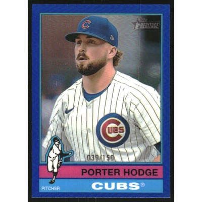 2025 Topps Heritage Chrome Blue Refractors #184 Porter Hodge