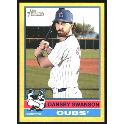 2025 Topps Heritage Yellow Border #128 Dansby Swanson