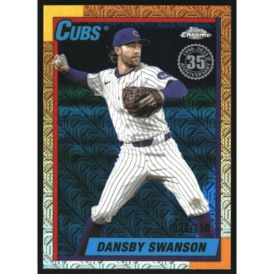 2025 Topps Update '90 Topps Silver Pack Chrome Blue Refractors #U90C78 Dansby Swanson