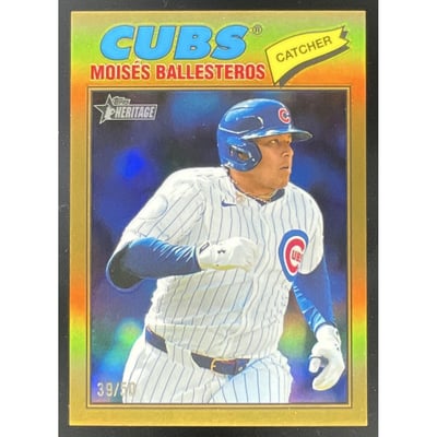 2026 Topps Heritage Chrome Gold Refractor #247 Moises Ballesteros /50