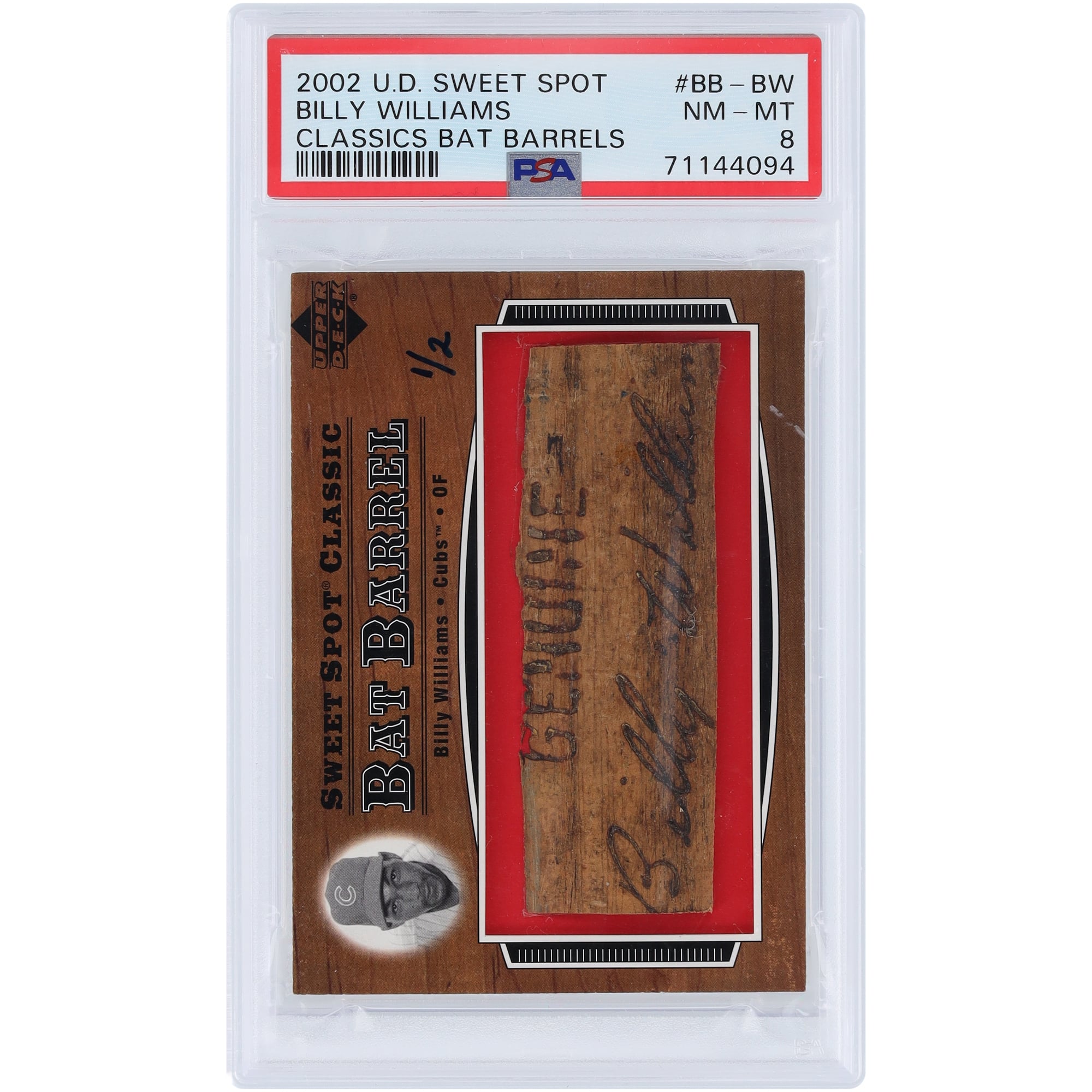 Billy Williams Chicago Cubs 2002 Upper Deck Sweet Spot Bat Barrel 