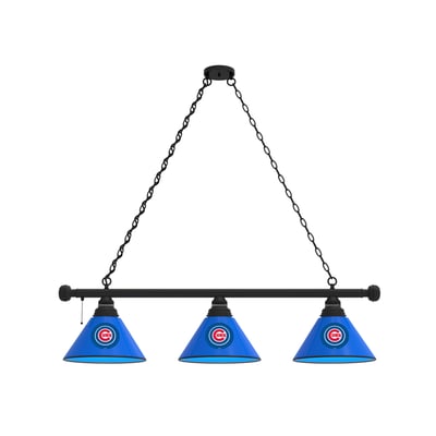 Chicago Cubs 3-Shade Billiard Light with Black Fixture