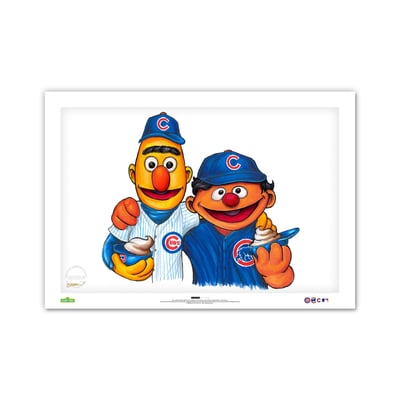 Chicago Cubs Bert & Ernie Limited Edition 24" x 36" Sesame Street Art Print