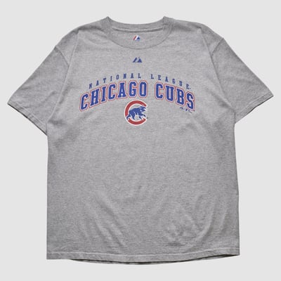 Chicago Cubs Majestic 2000s T-shirt - Heather Gray - L by Fanatics Real Vintage
