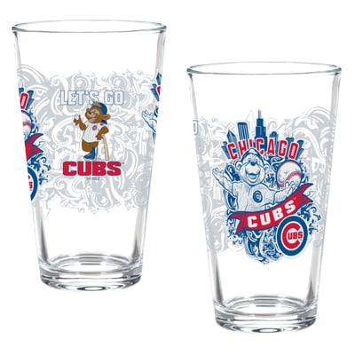 Chicago Cubs Two-Piece 16oz. Hometown Series Pint Glass Set