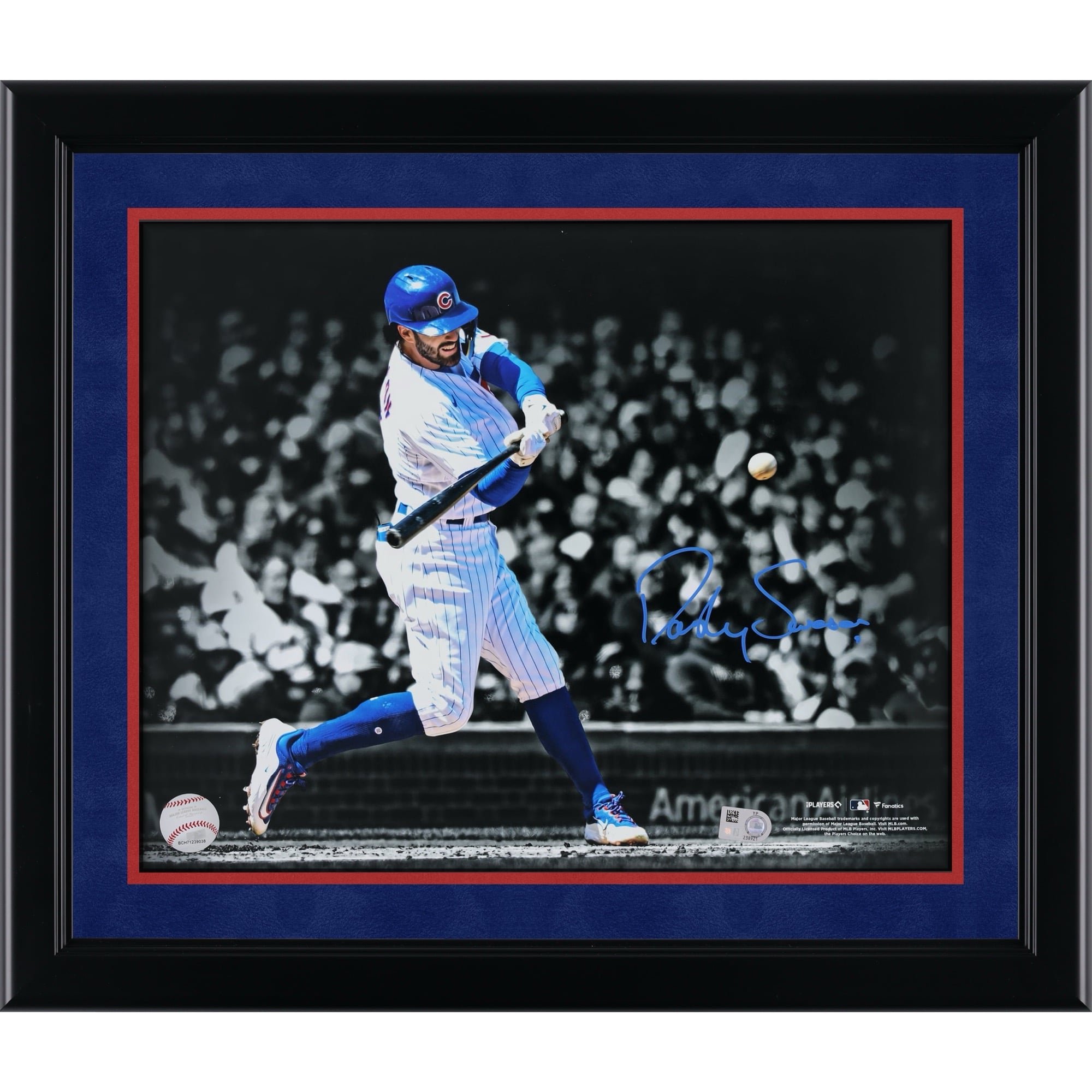 Dansby Swanson Chicago Cubs Autographed 11" x 14" White Jersey Hitting Photograph
