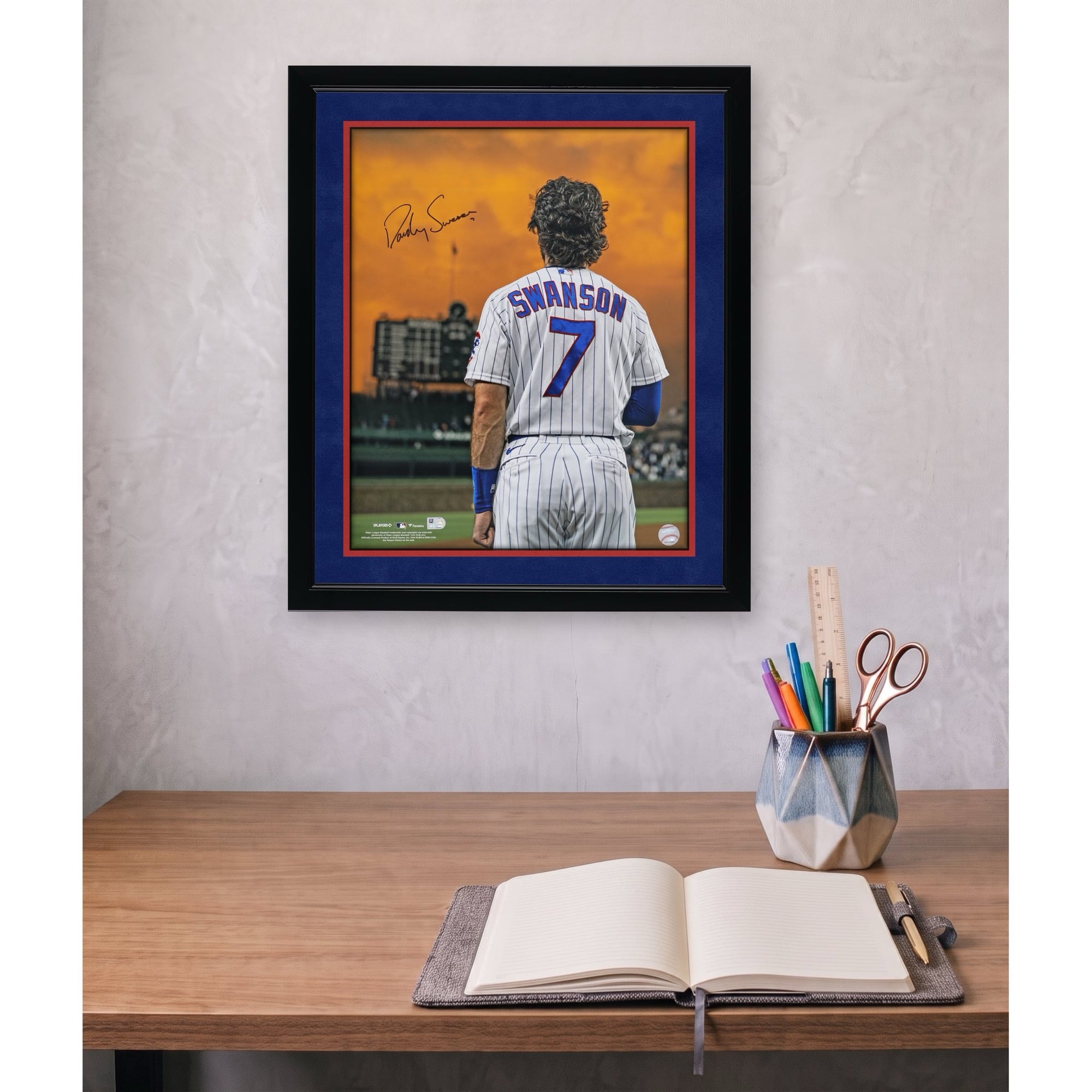 Dansby Swanson Chicago Cubs Autographed 16" x 20" Standing Under Sunset Photograph