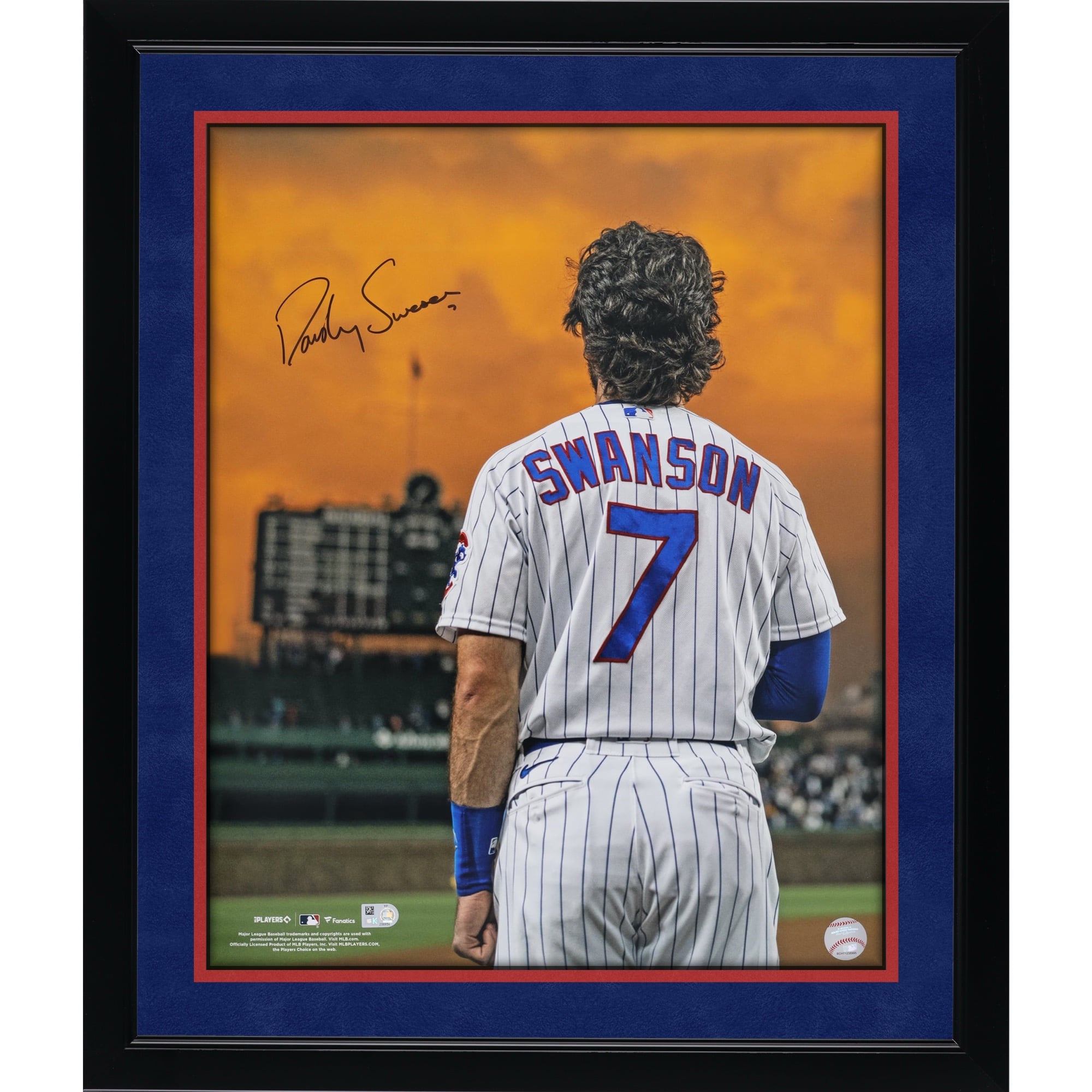 Dansby Swanson Chicago Cubs Autographed 16" x 20" Standing Under Sunset Photograph
