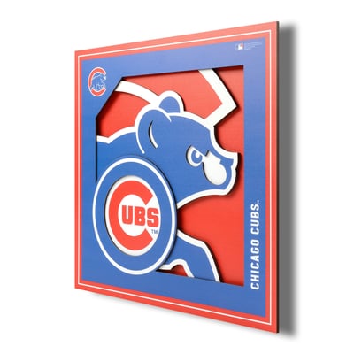 Chicago Cubs Fanpoint 12'' x 12'' 3D Logo Wall Art
