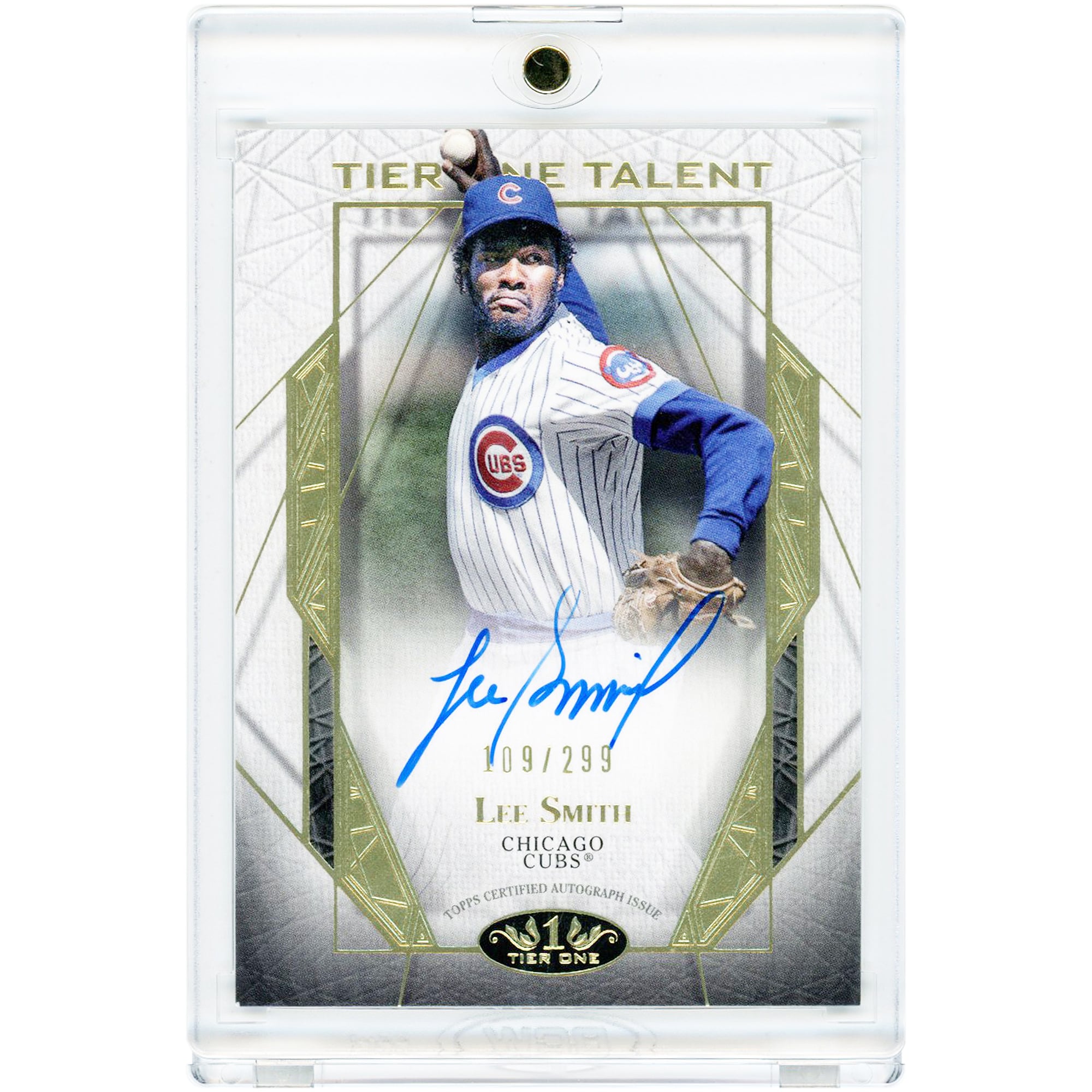 Carte autographiée de Lee Smith (Chicago Cubs) 2022 Topps Tier One Tier One Talent #T1TA-LS #109/299