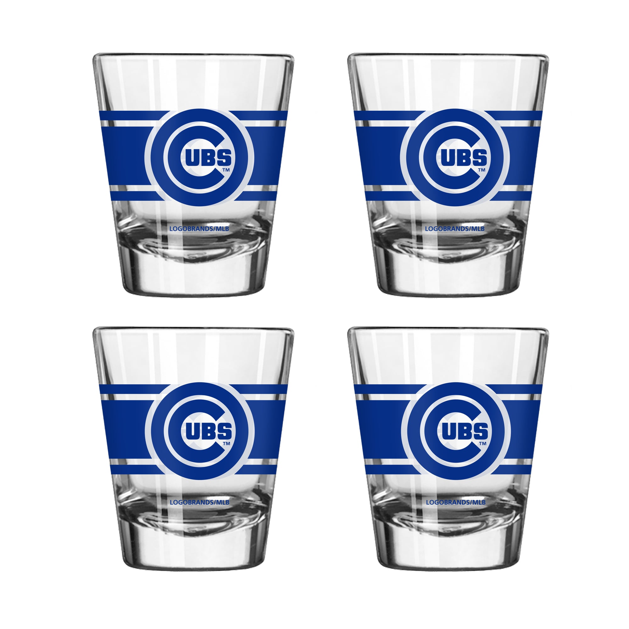 Logo Brands Chicago Cubs Four-Piece Stripe Shot Glass Set