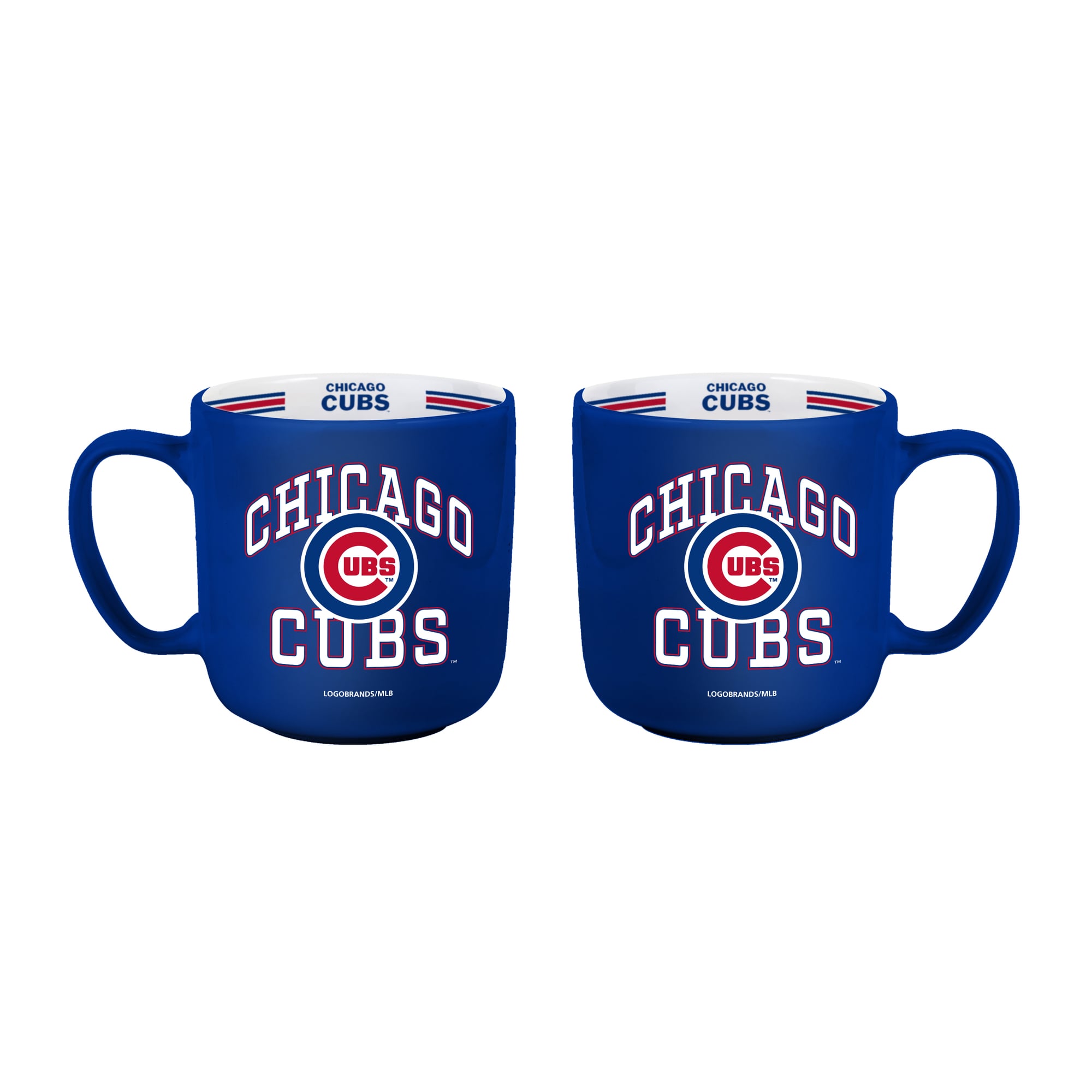 Ensemble de deux tasses rayées de 44 cl (15 oz) Logo Brands Chicago Cubs