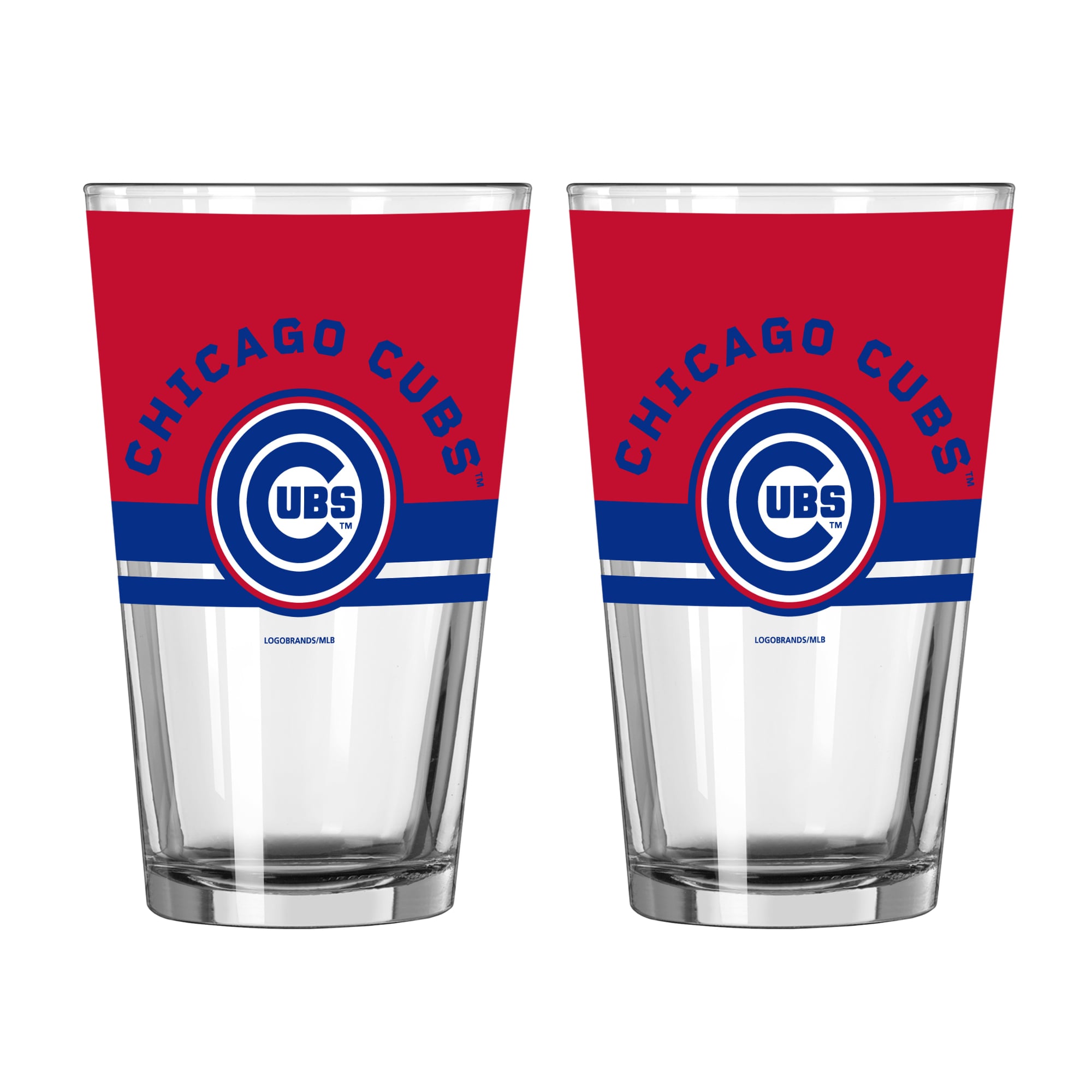 Ensemble de deux verres à bière Horizon 16 oz Logo Brands Chicago Cubs