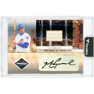 Mark Grace Chicago Cubs Autographed 2004 Donruss Leaf Limited Lumberjacks Game Used Bat Relic #LJ-23 #16/17 Card