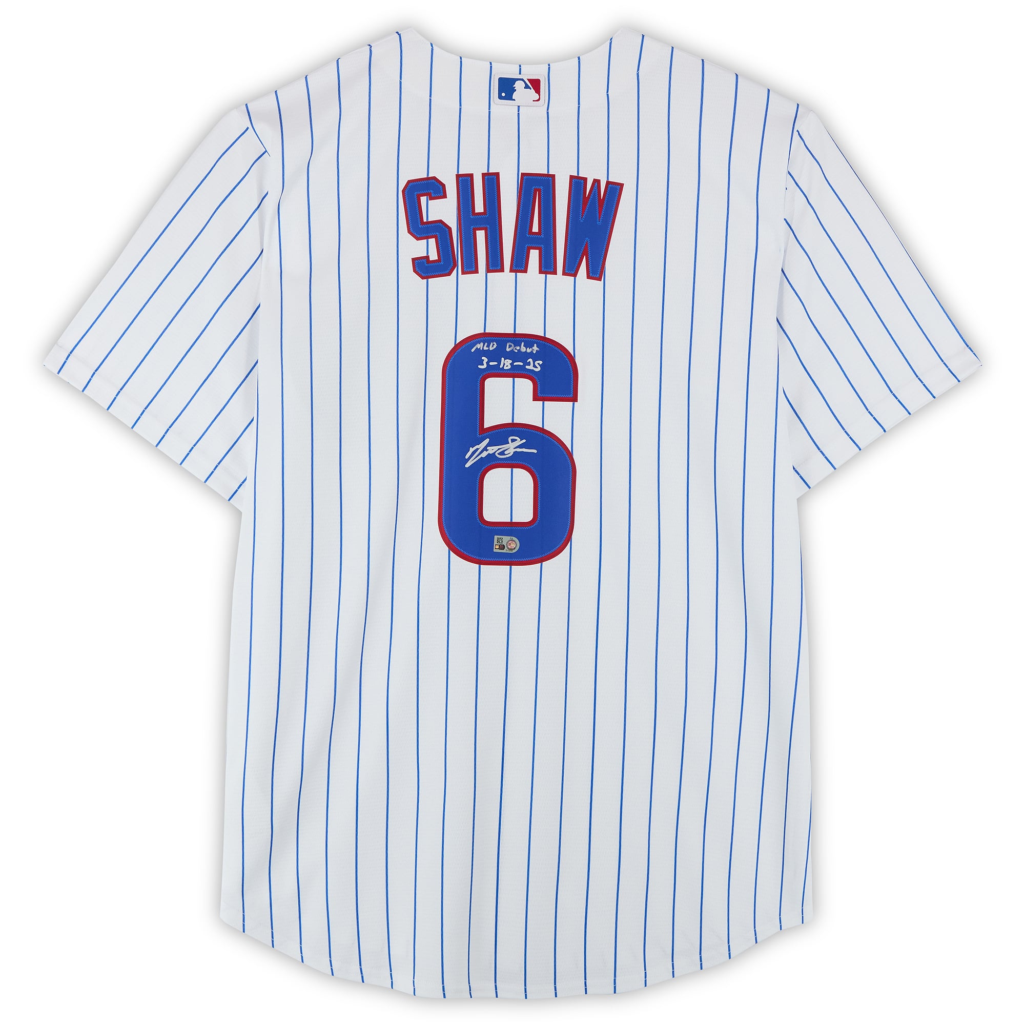 Matt Shaw Chicago Cubs Autographed White Nike Replica Jersey with "MLB Debut 3-18-25" Inscription