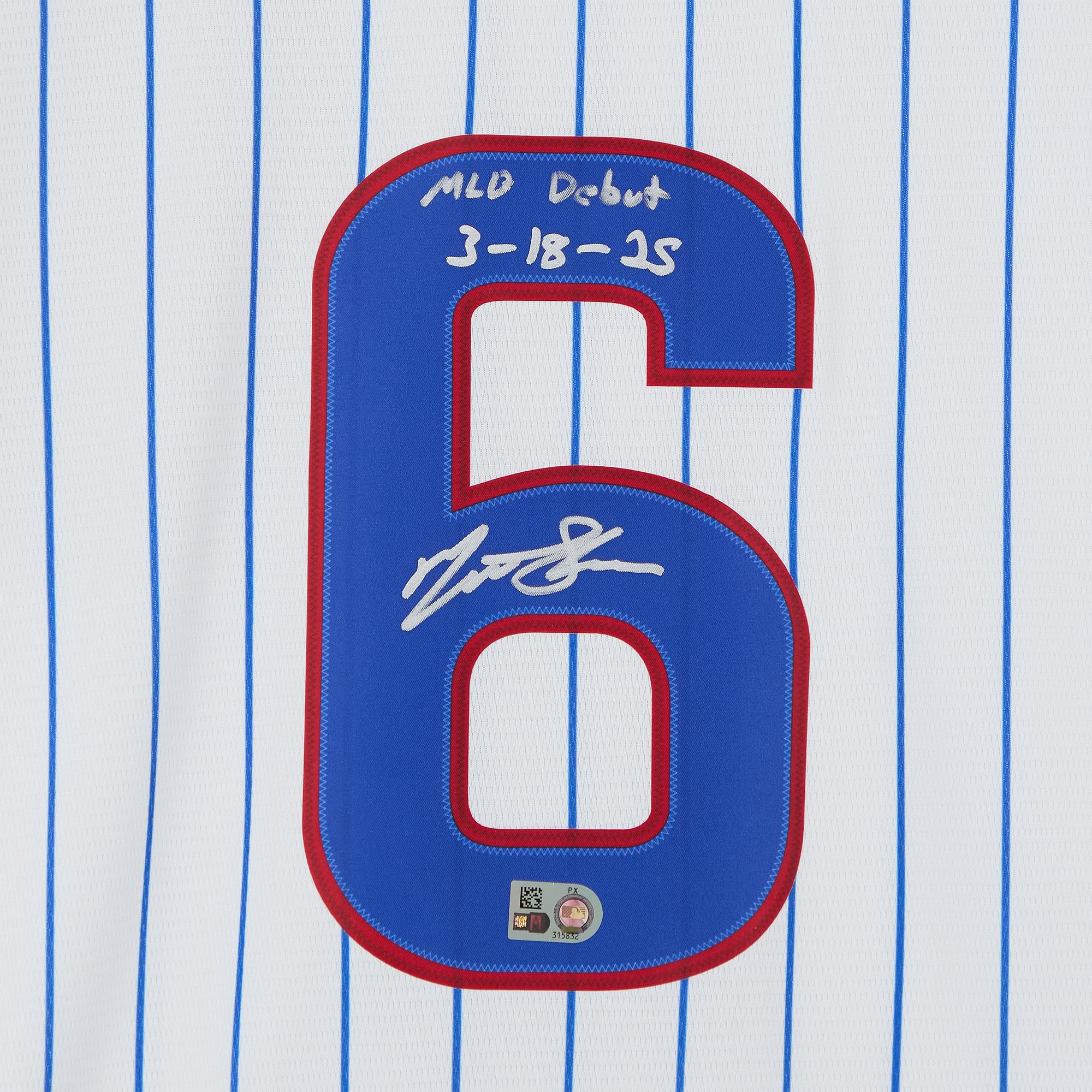 Matt Shaw Chicago Cubs Autographed White Nike Replica Jersey with "MLB Debut 3-18-25" Inscription