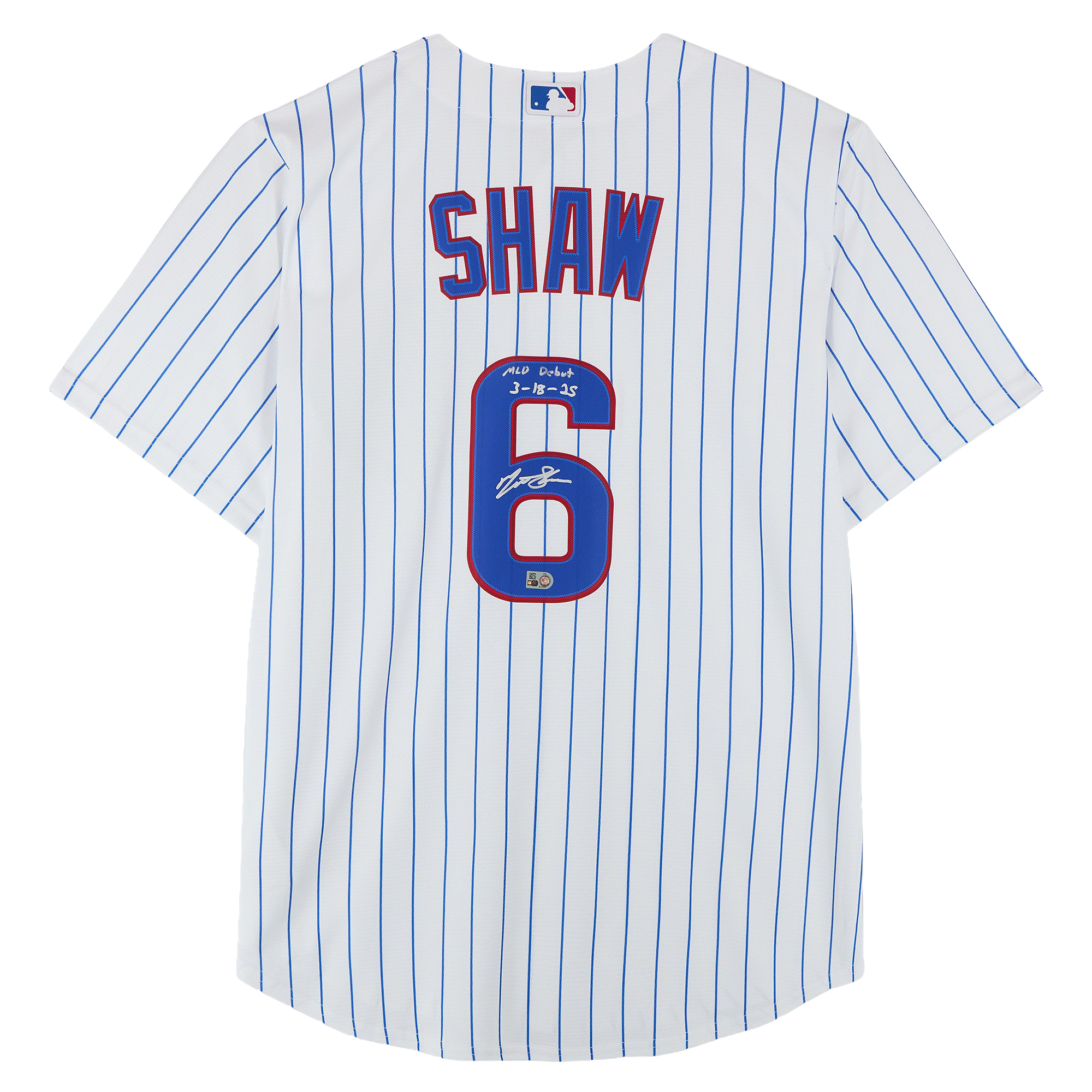 Matt Shaw Chicago Cubs Autographed White Nike Replica Jersey with "MLB Debut 3-18-25" Inscription