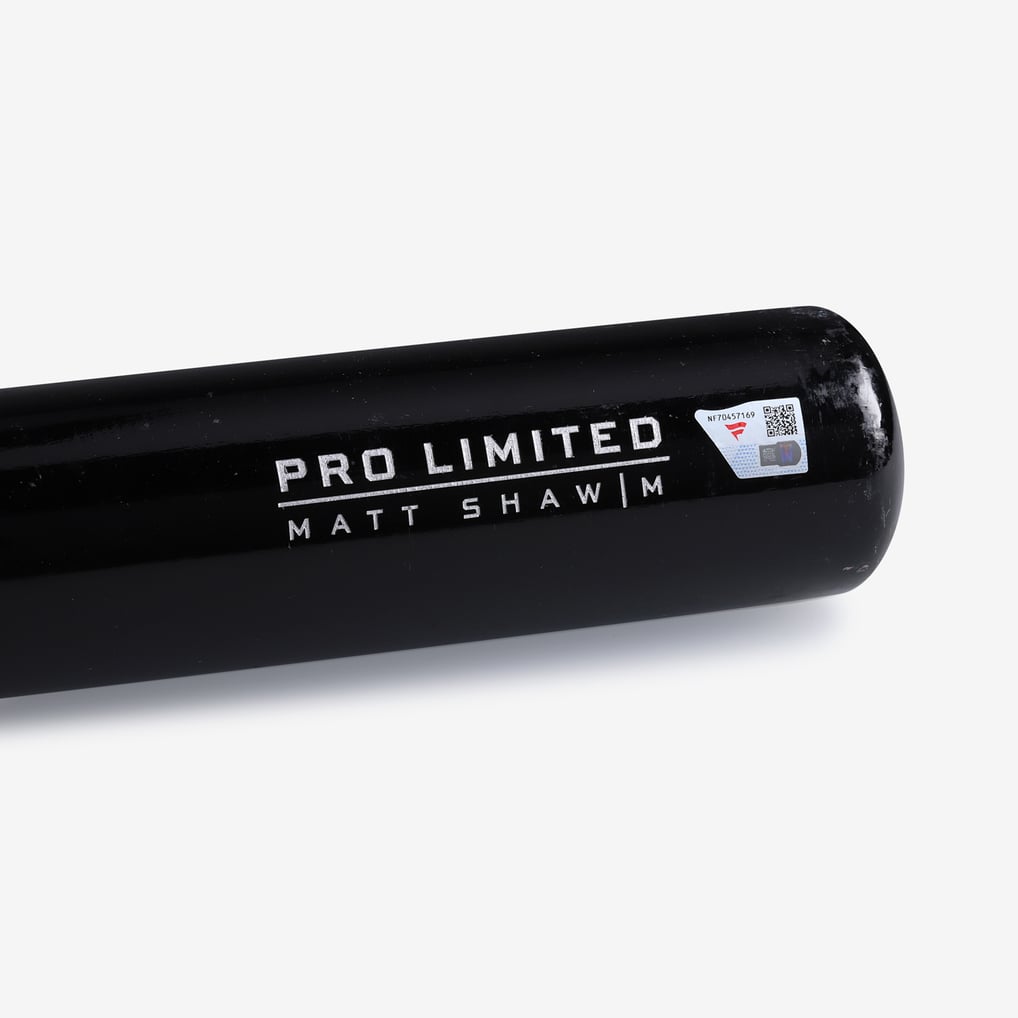 Matt Shaw Chicago Cubs Player-Issued Black Asics Bat from the 2026 MLB ...