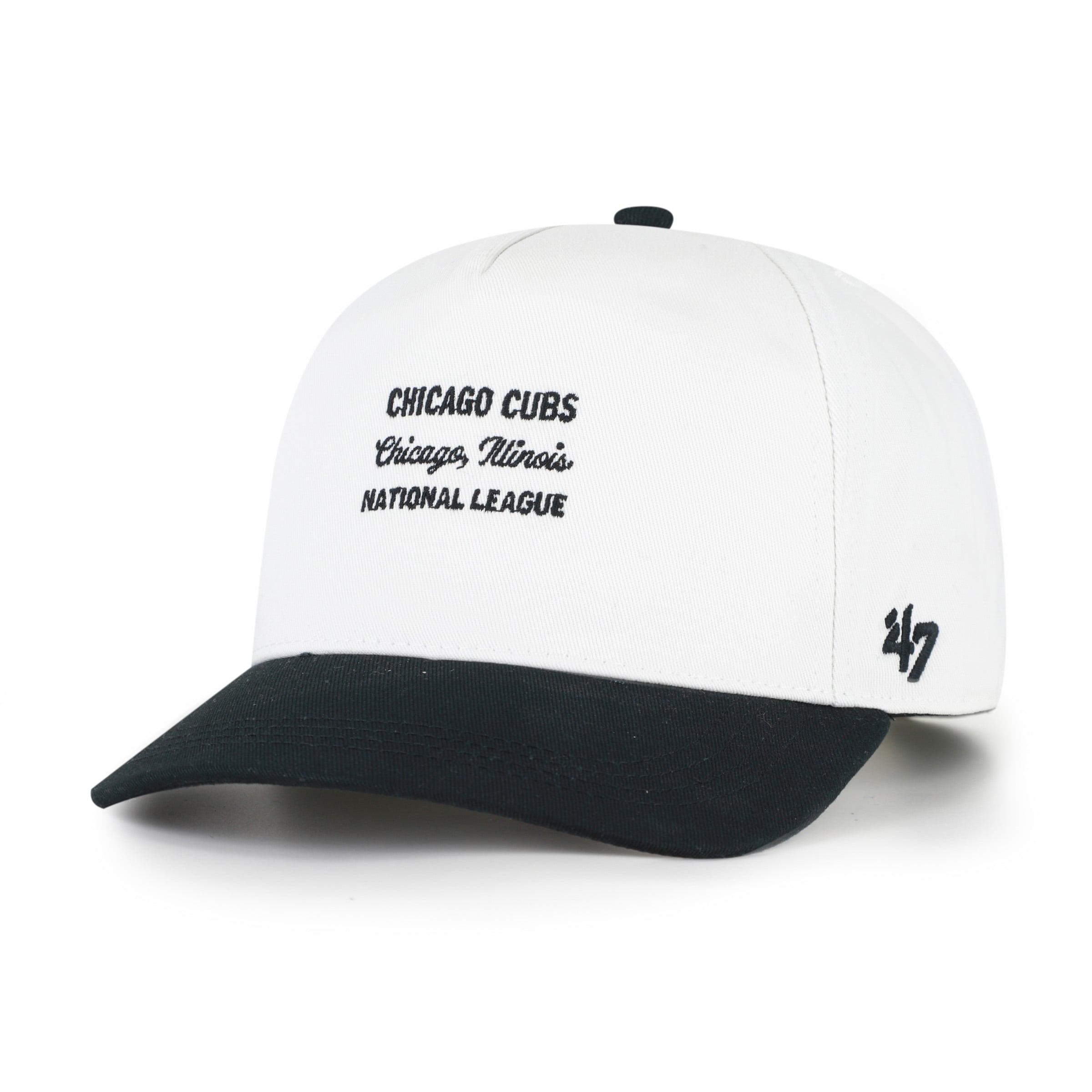 Men's '47 White/Black Chicago Cubs Contemporary Two-Tone Hitch Adjustable Hat