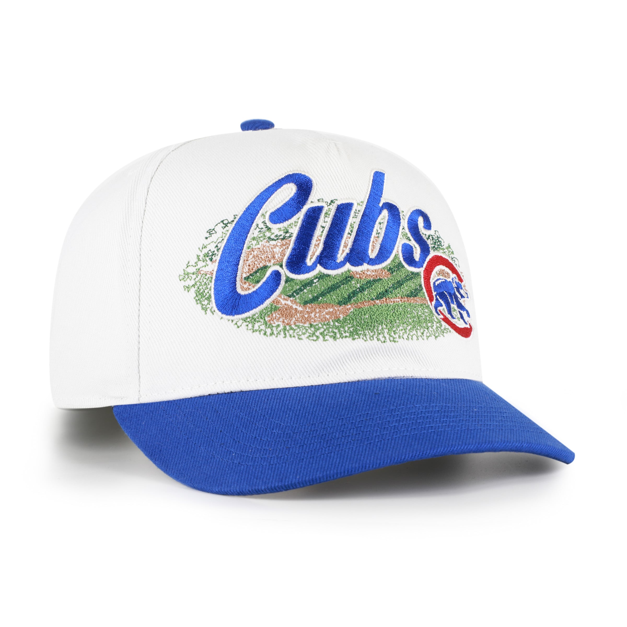 Casquette ajustable Chicago Cubs Enfield Hitch blanche et bleue à motif « 47 » pour homme