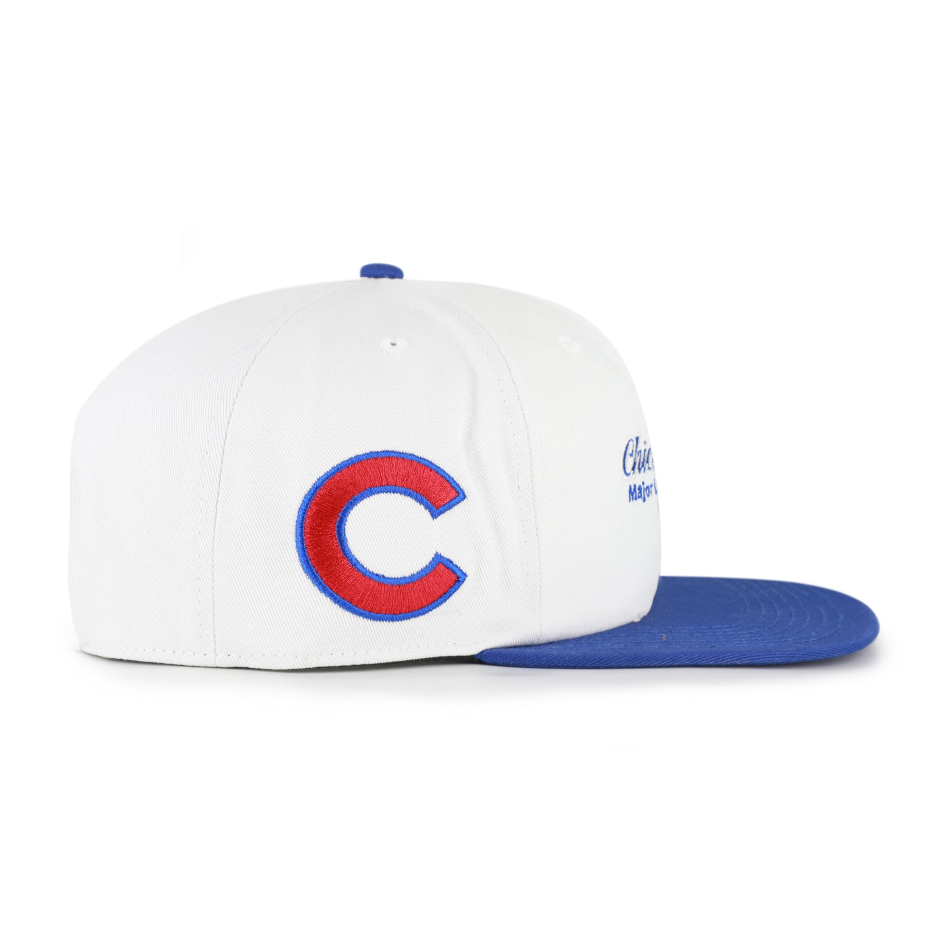 Men's '47 White/Royal Chicago Cubs Script Stack Relaxed Captain Snapback