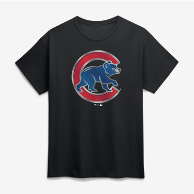 Chicago Cubs Big & Tall Metallic Mascot T-Shirt - Black
