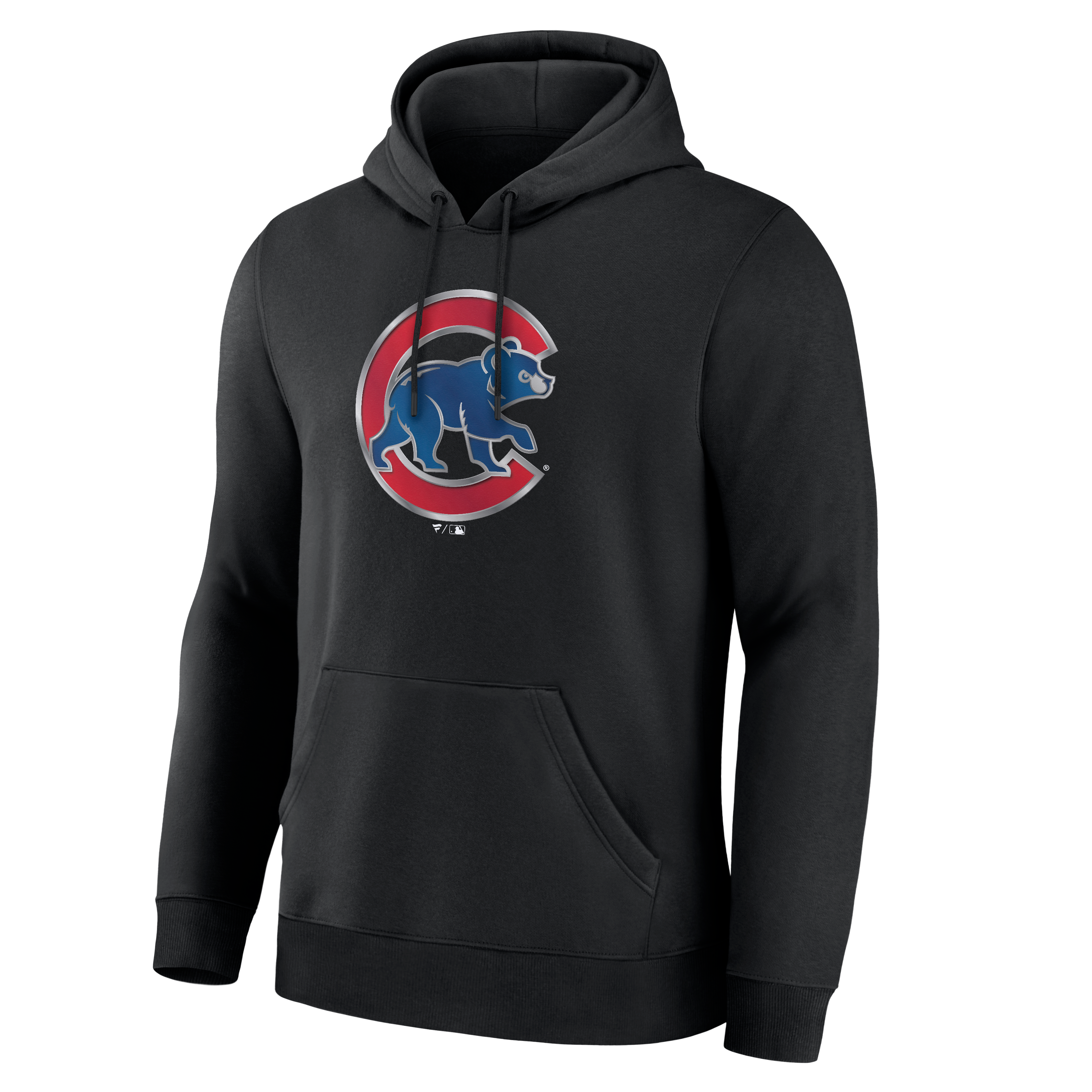 Sweat à capuche noir pour homme avec la mascotte métallique des Cubs de Chicago