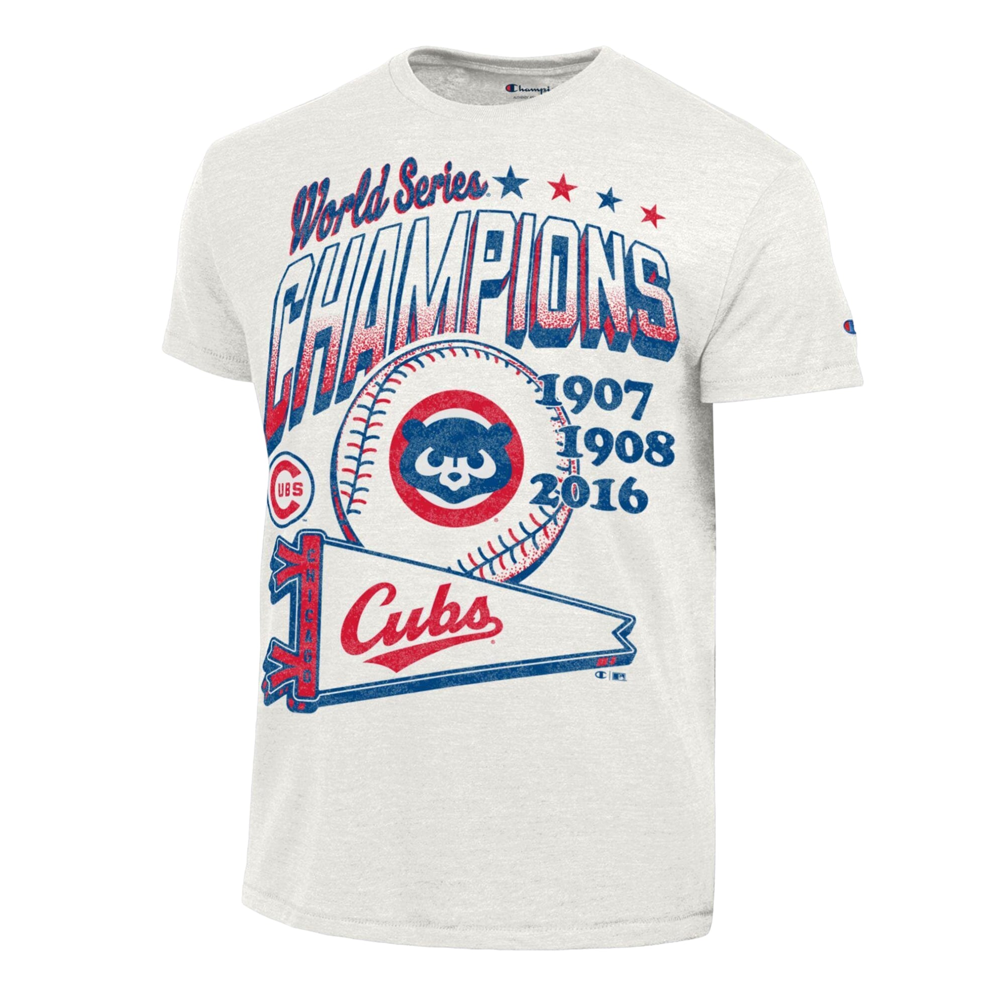 Men's Champion Cream Chicago Cubs Winning Tradition Cooperstown Collection Tri-Blend T-Shirt