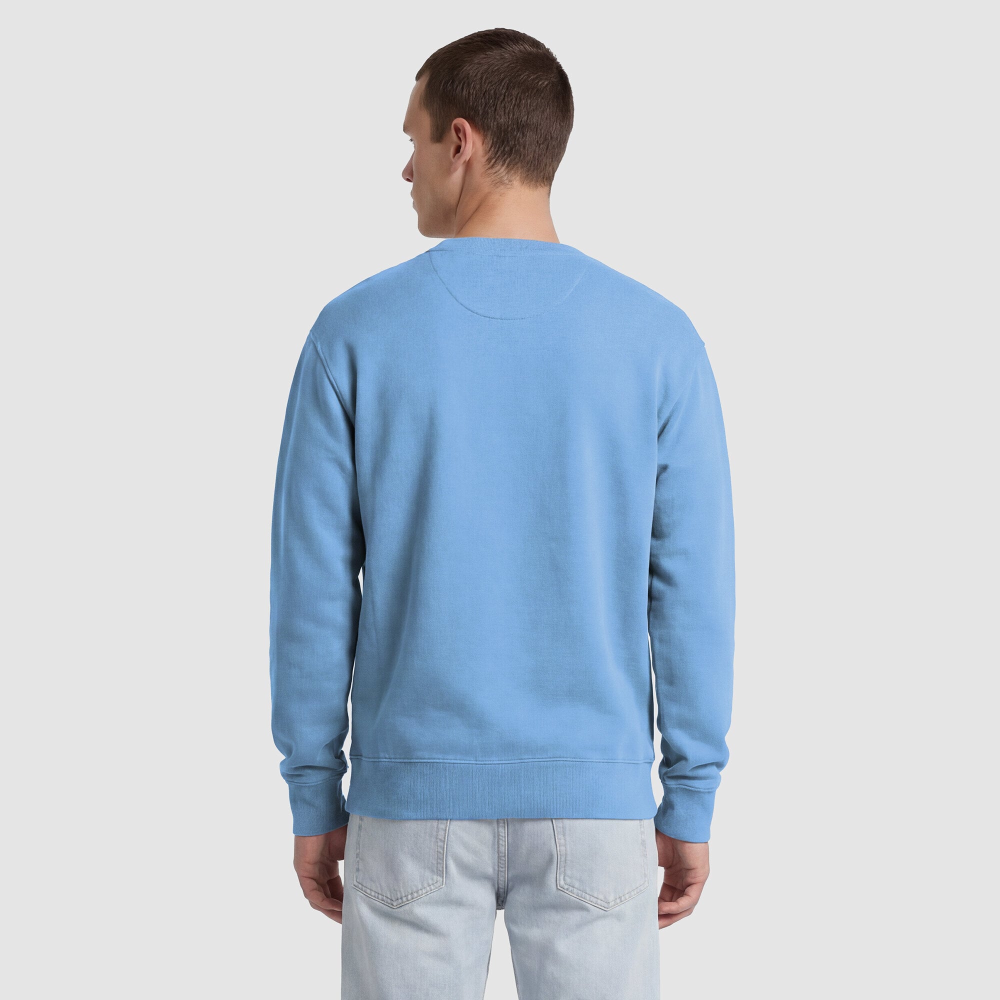 Sweat-shirt polaire à col rond bleu clair Champion Chicago Cubs pour homme