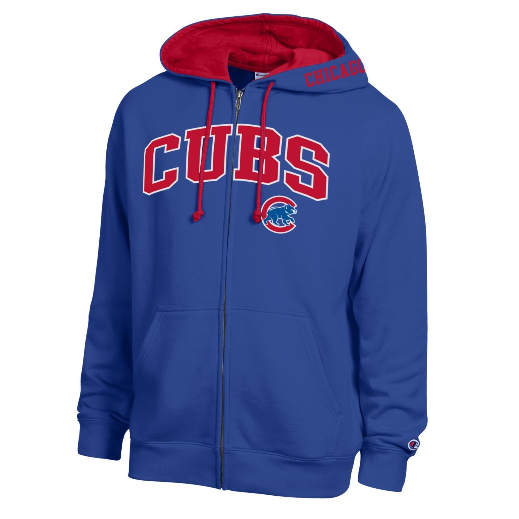 Men's Champion Royal Chicago Cubs Fleece Full-Zip Hoodie