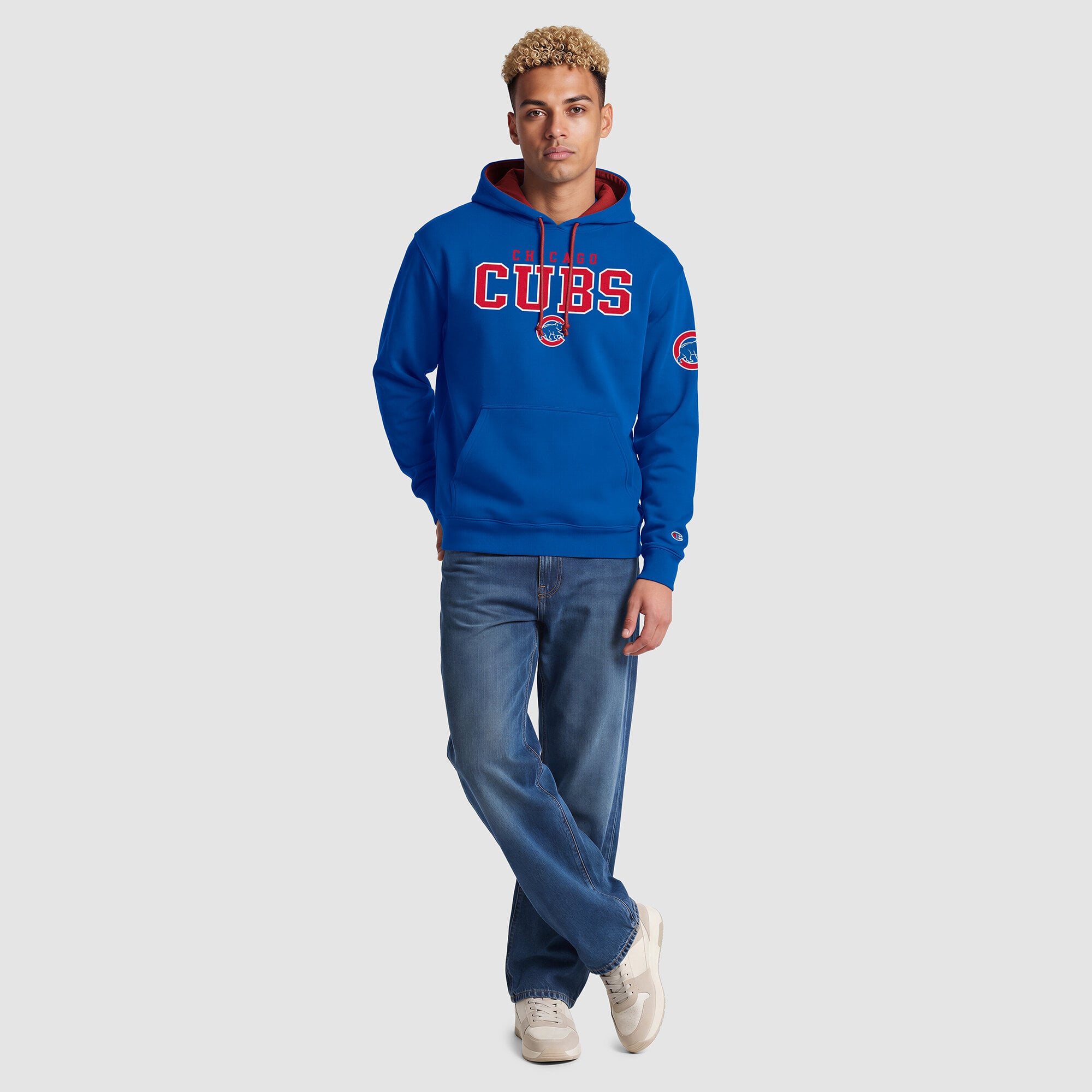 Men's Champion Royal Chicago Cubs Fleece Hoodie