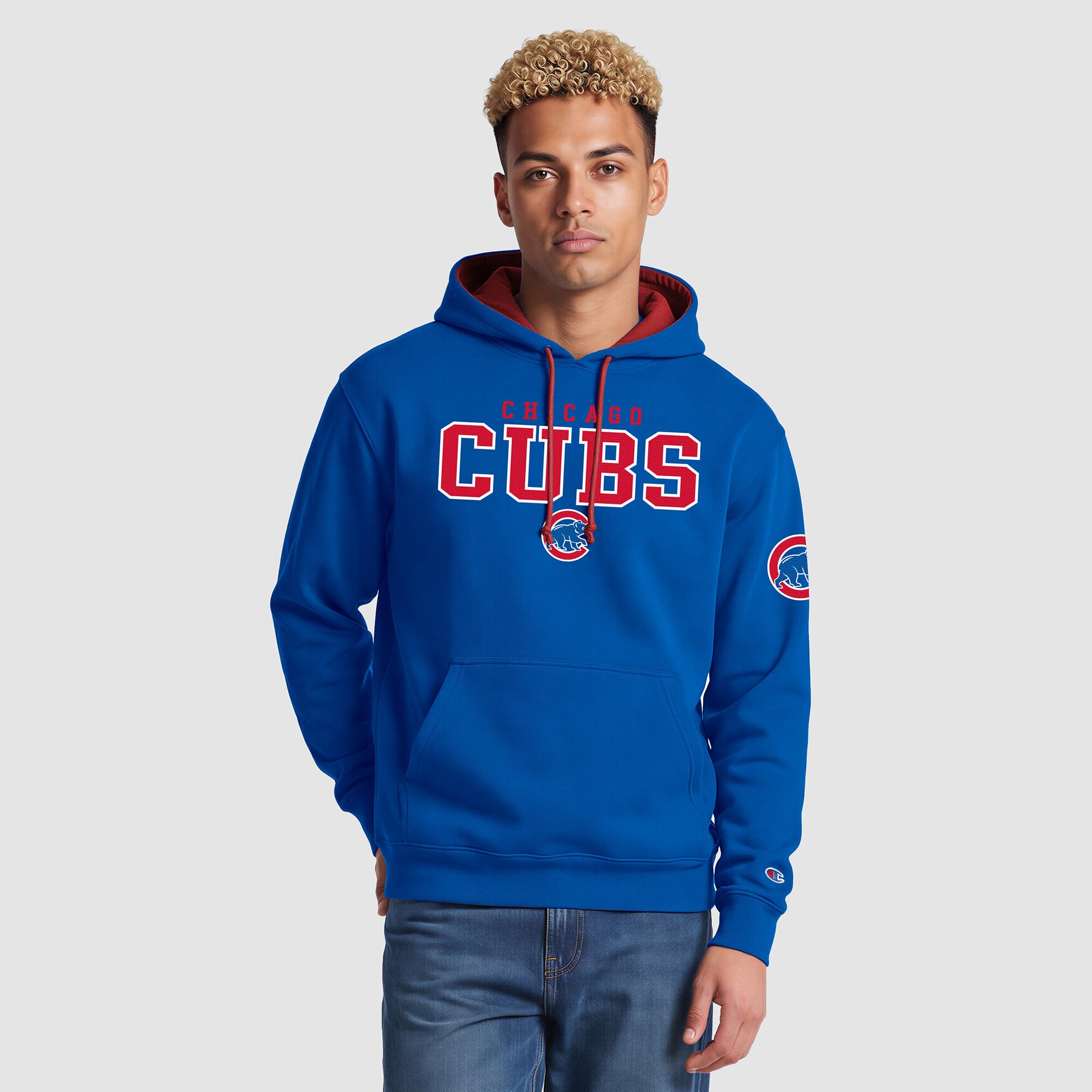 Men's Champion Royal Chicago Cubs Fleece Hoodie