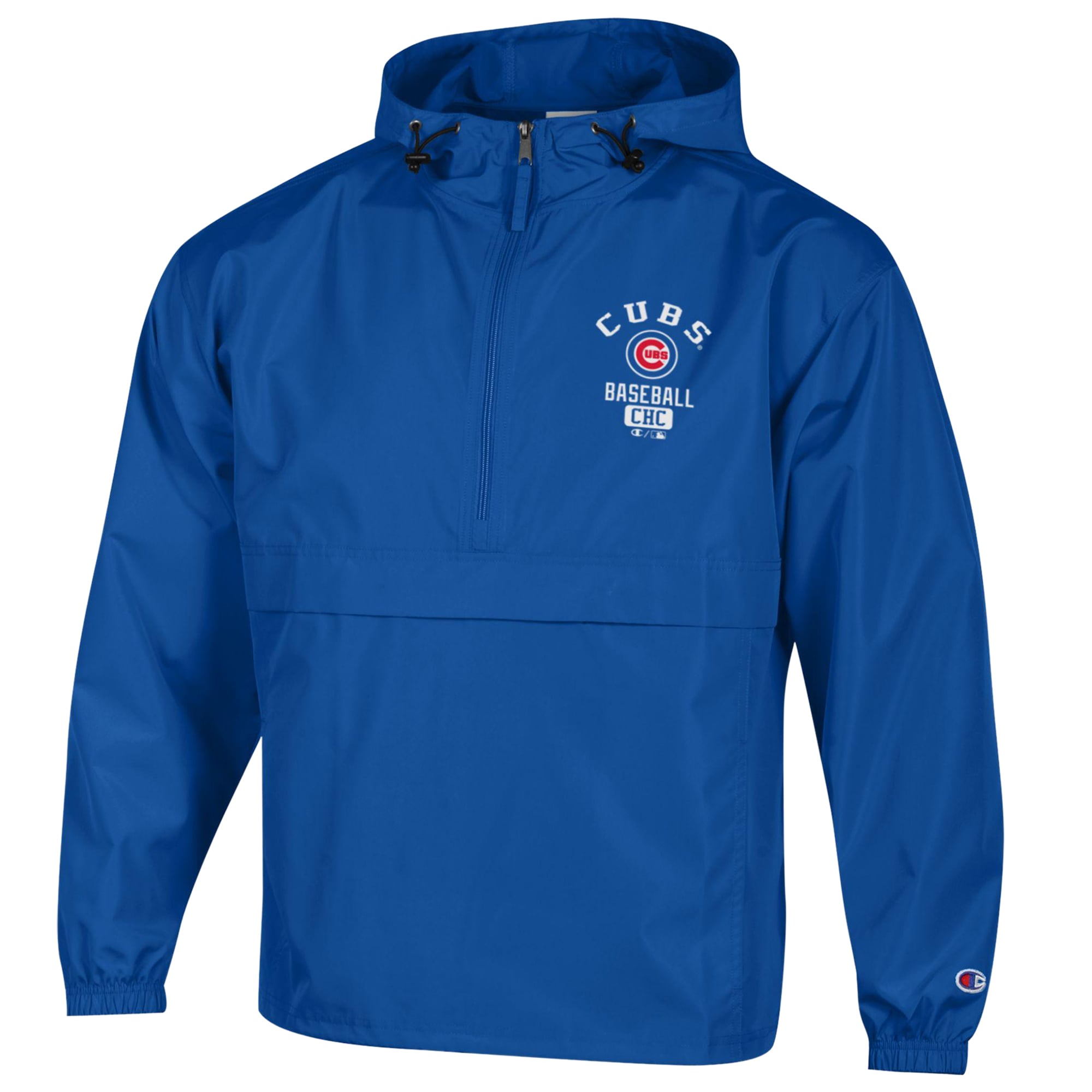 Men's Champion  Royal Chicago Cubs Packable Windbreaker Half-Zip Jacket