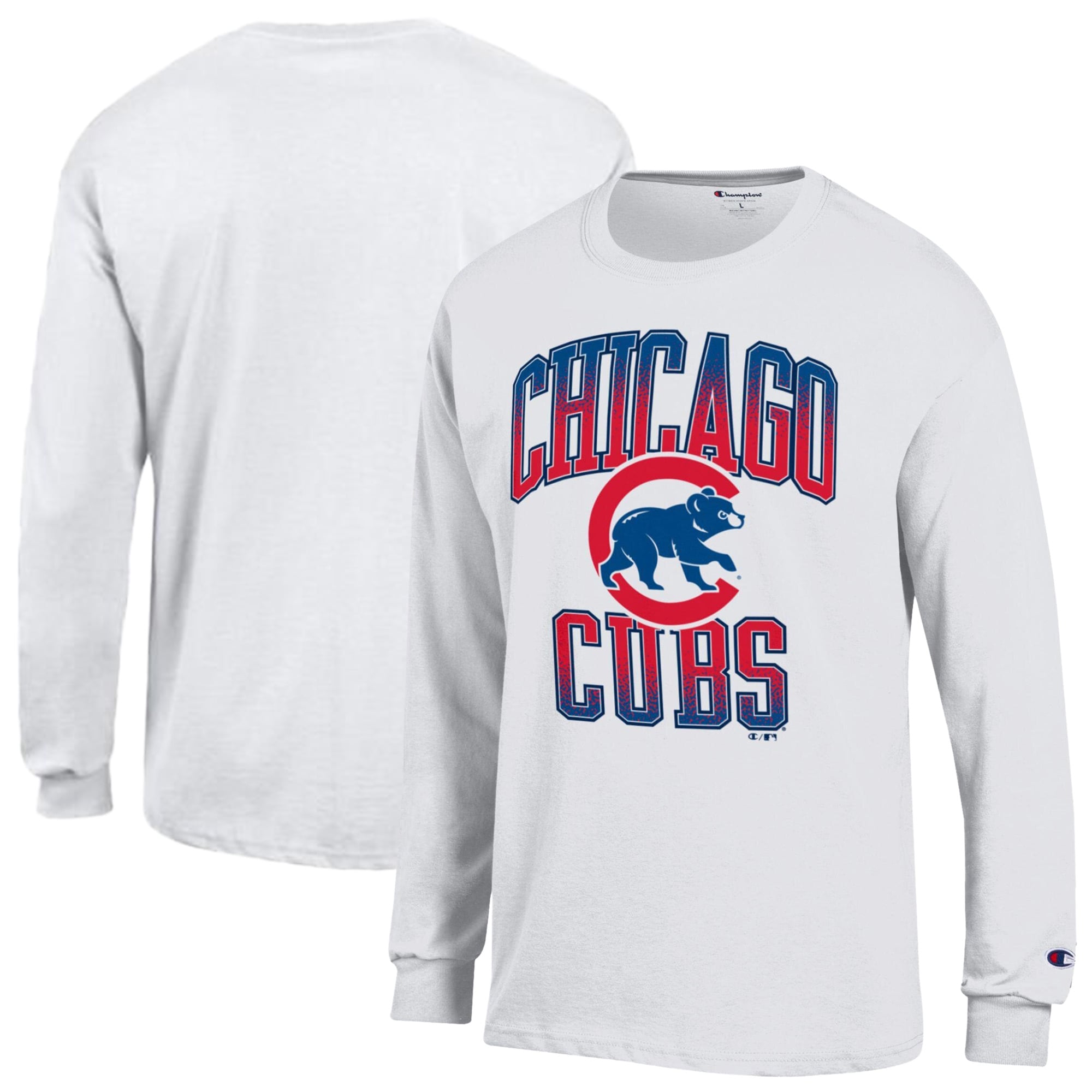 Men's Champion White Chicago Cubs Jersey Long Sleeve T-Shirt