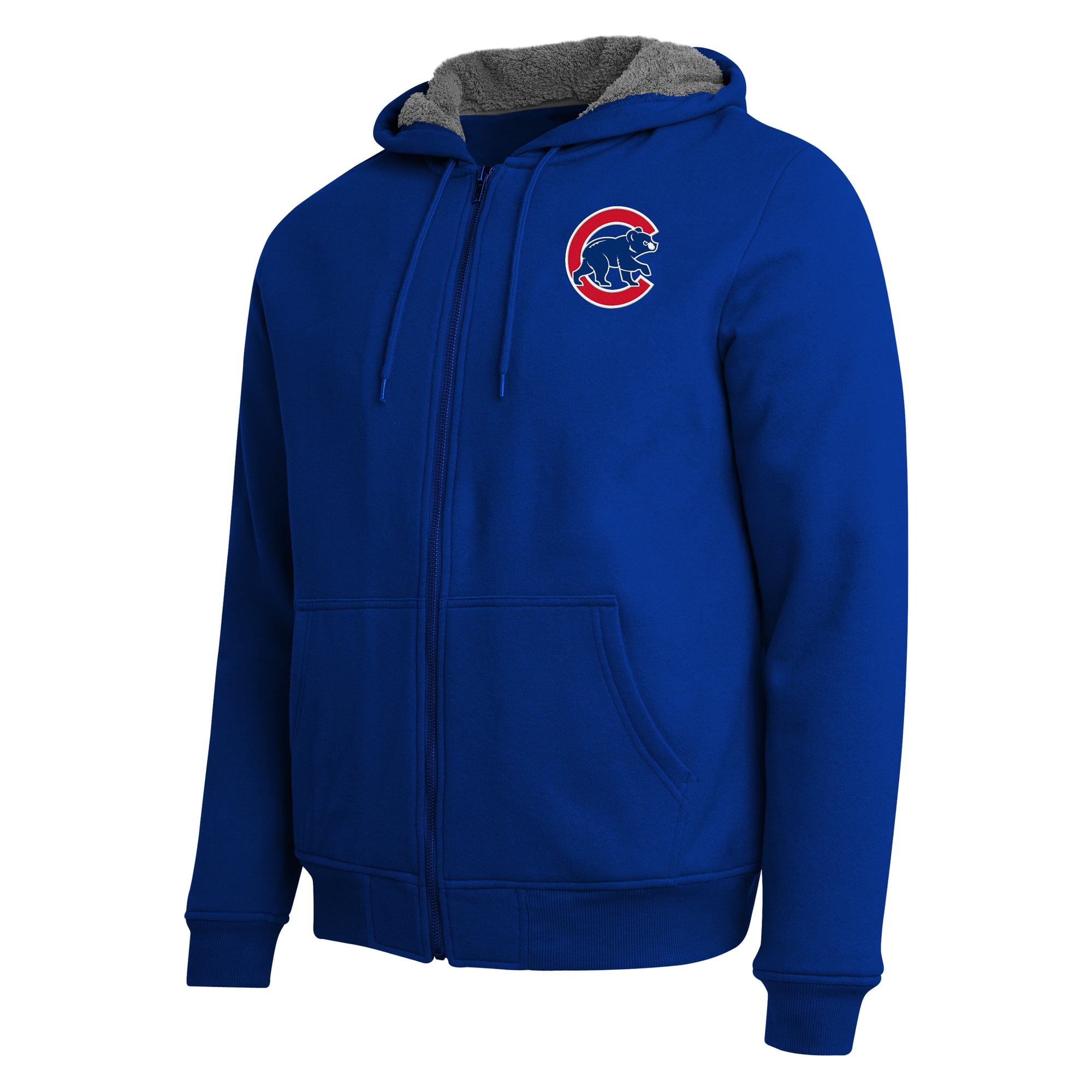 Sweat-shirt zippé intégral doublé sherpa, collection Darius Rucker pour homme par Fanatics, Chicago Cubs, bleu royal/gris