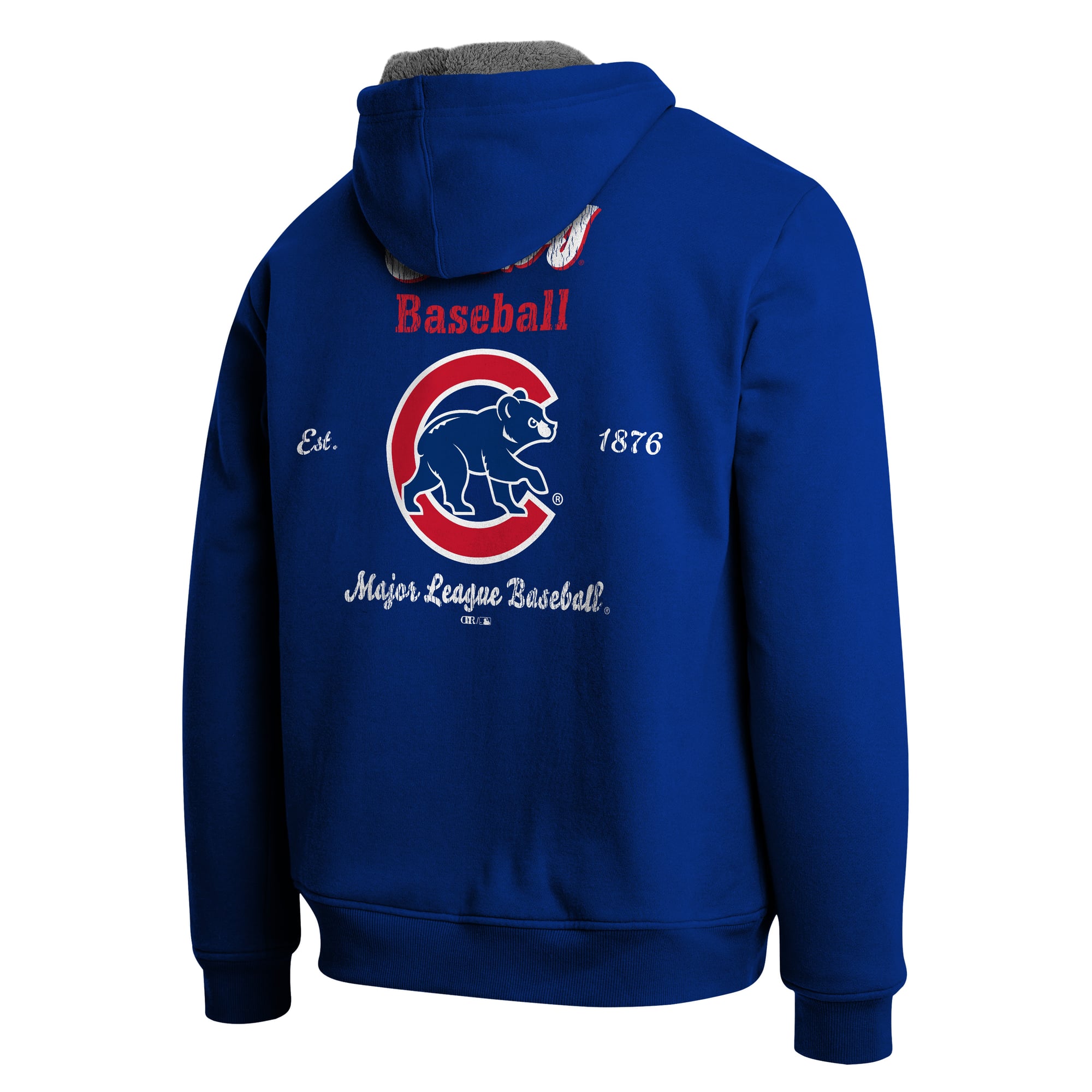 Sweat-shirt zippé intégral doublé sherpa, collection Darius Rucker pour homme par Fanatics, Chicago Cubs, bleu royal/gris