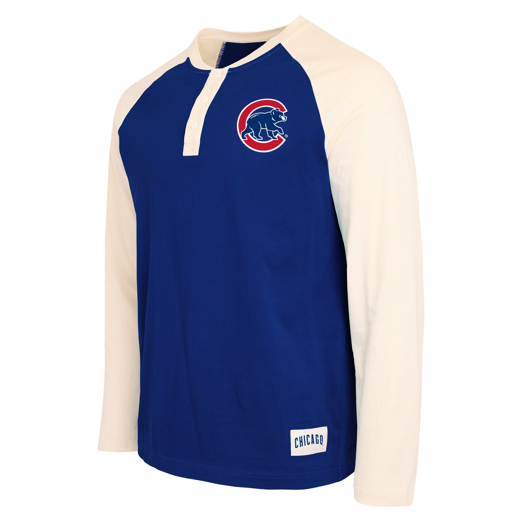 T-shirt à manches longues Henley bleu roi et blanc des Chicago Cubs, collection Darius Rucker pour homme par Fanatics