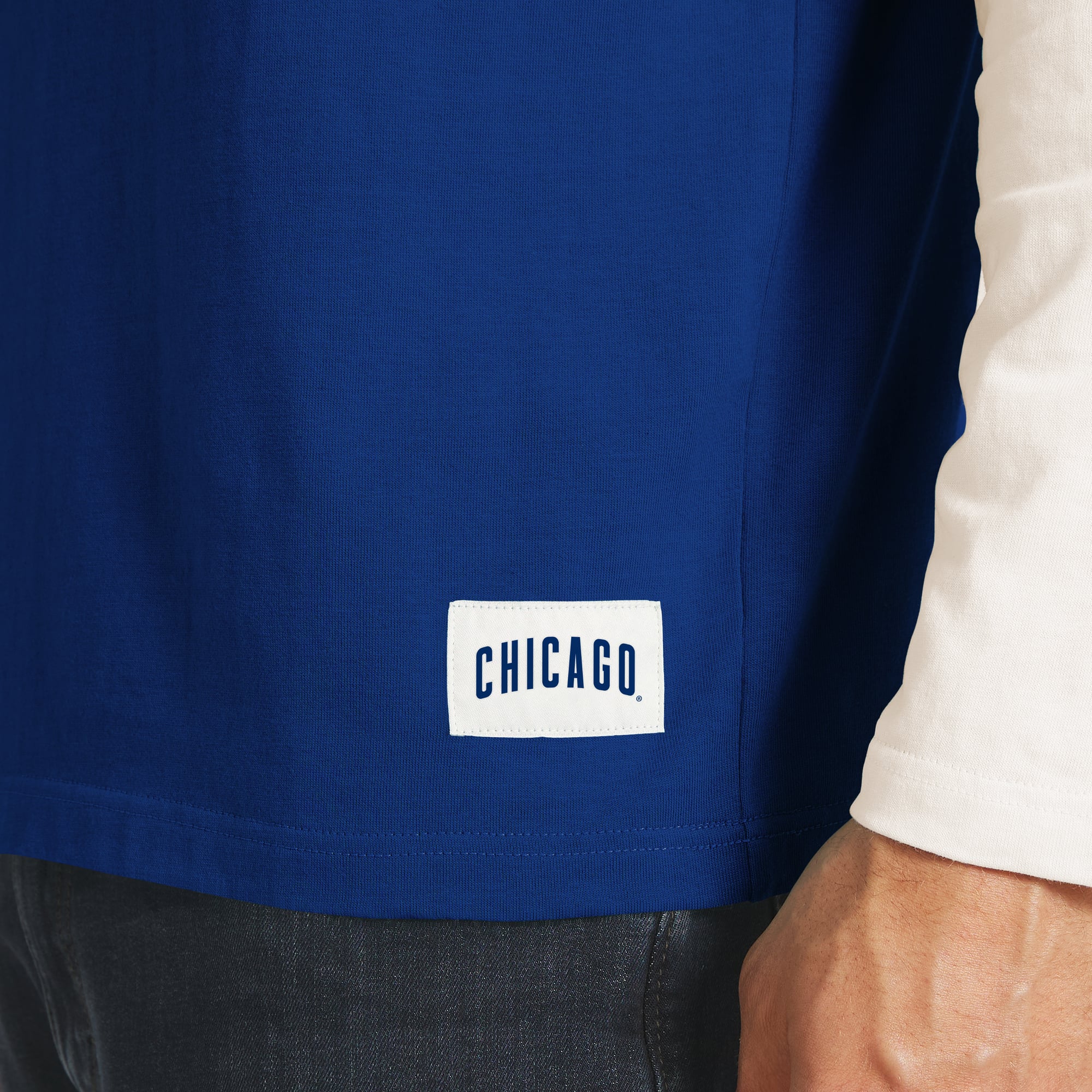 T-shirt à manches longues Henley bleu roi et blanc des Chicago Cubs, collection Darius Rucker pour homme par Fanatics