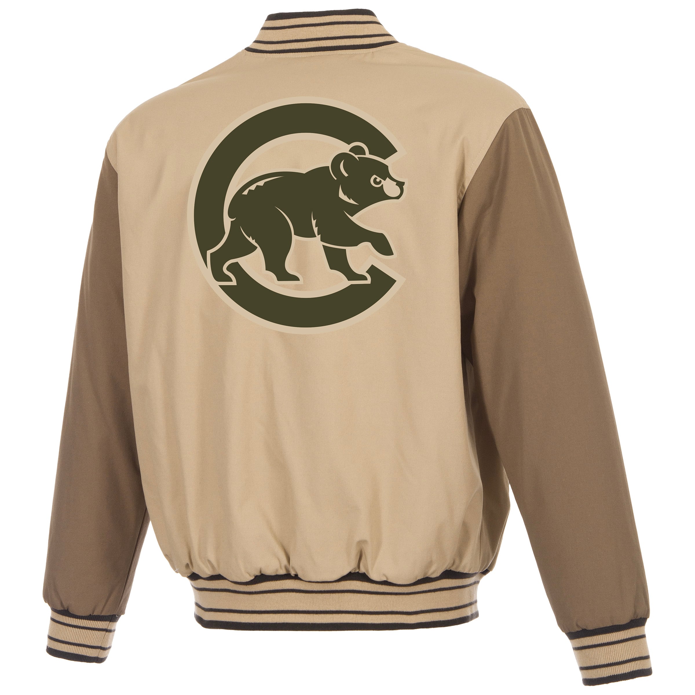 Veste réversible en toile beige/marron Chicago Cubs pour homme de JH Design