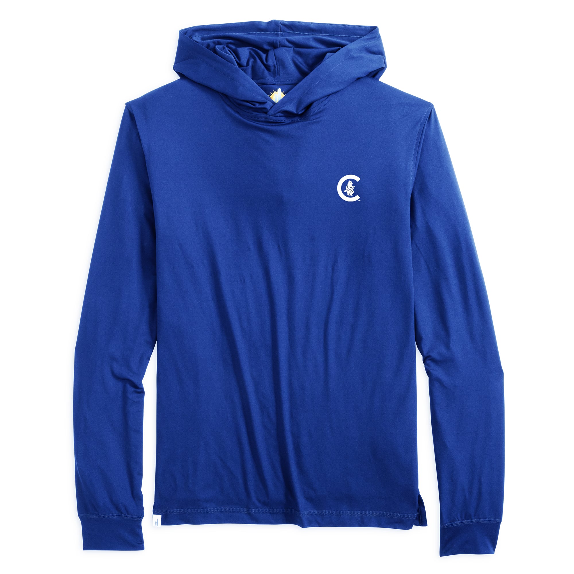 Men's johnnie-O Royal Chicago Cubs Talon Featherweight Performance Hooded Long Sleeve T-Shirt
