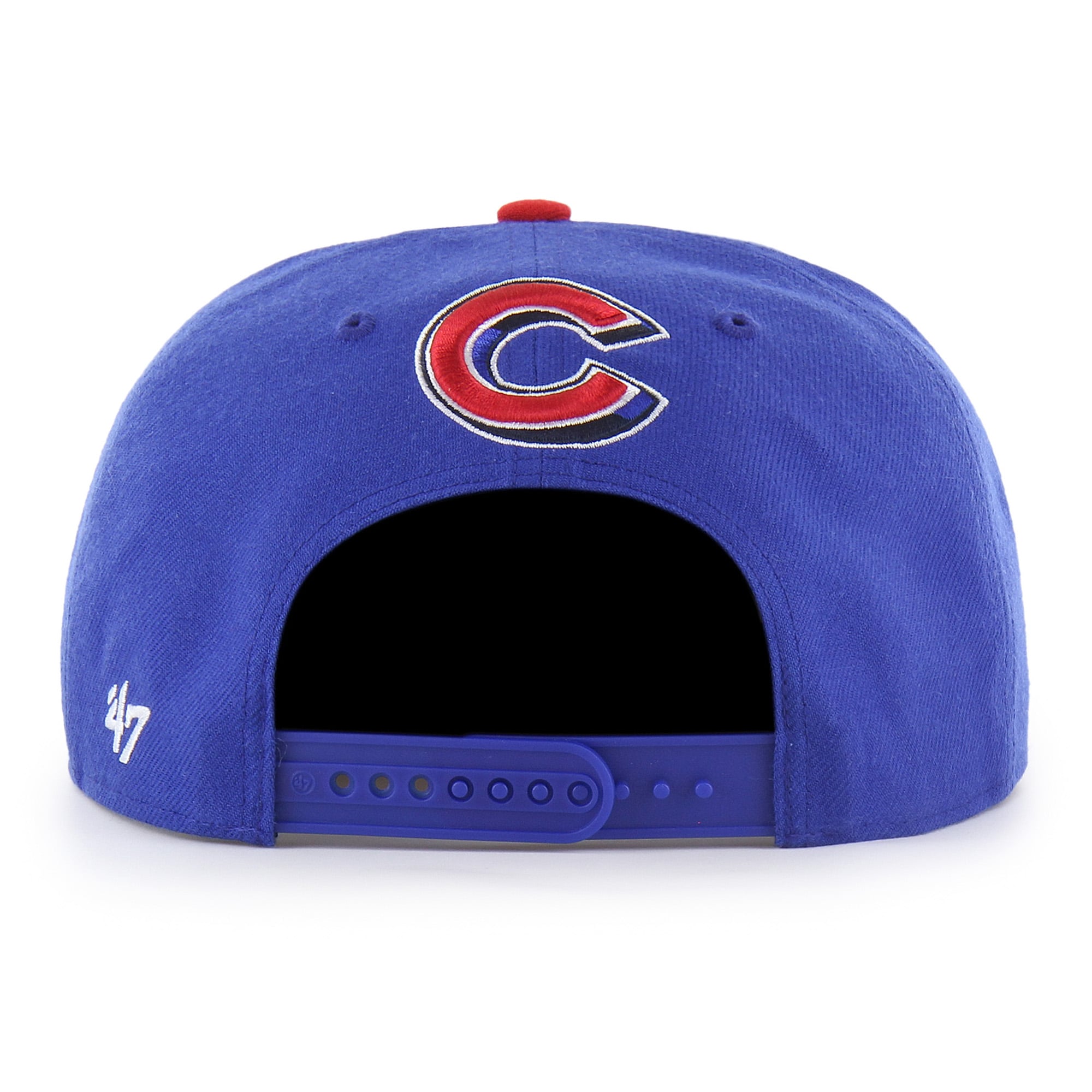 Men's Mister Cartoon x '47 Royal/ Chicago Cubs Wrap Script Captain Snapback Hat