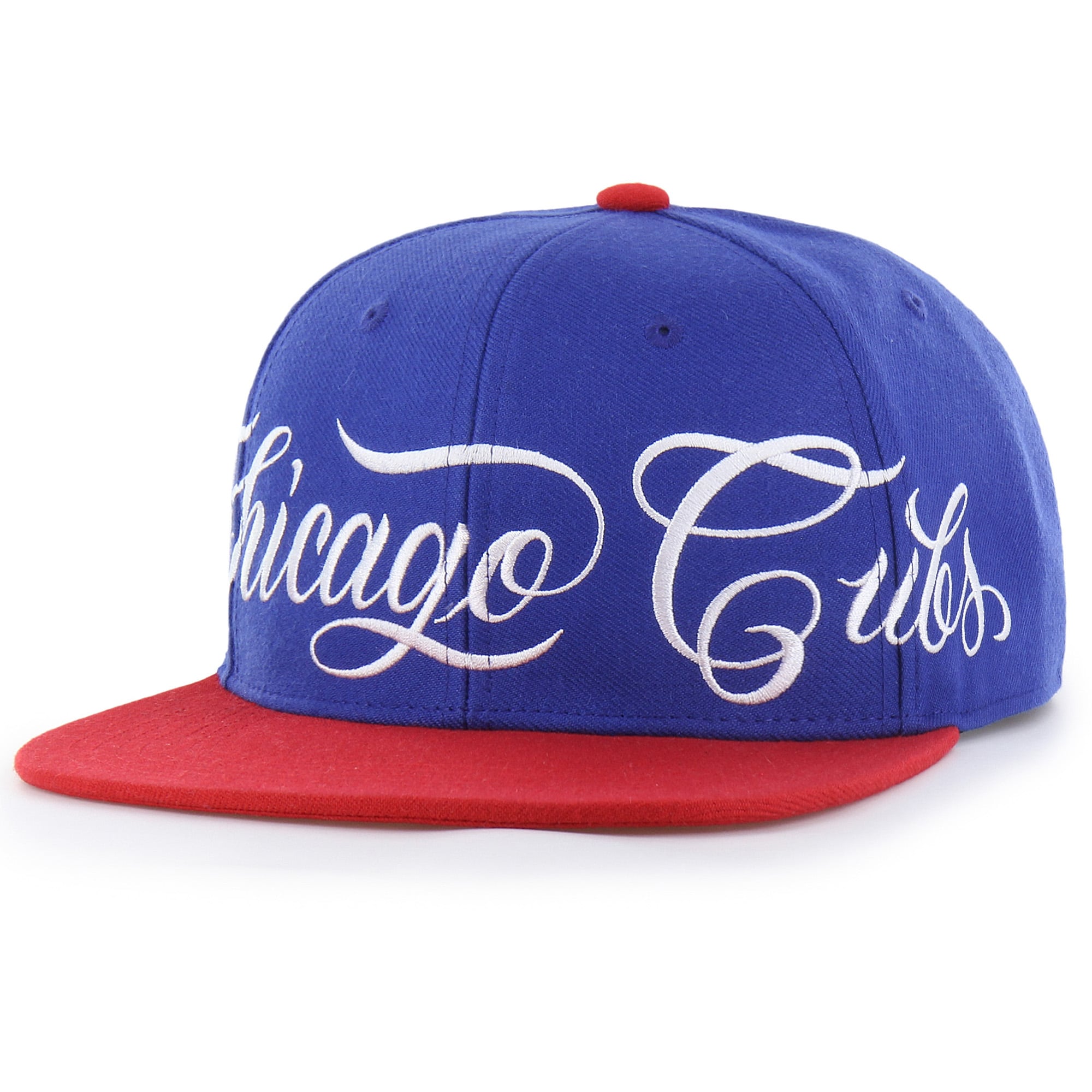 Men's Mister Cartoon x '47 Royal/ Chicago Cubs Wrap Script Captain Snapback Hat