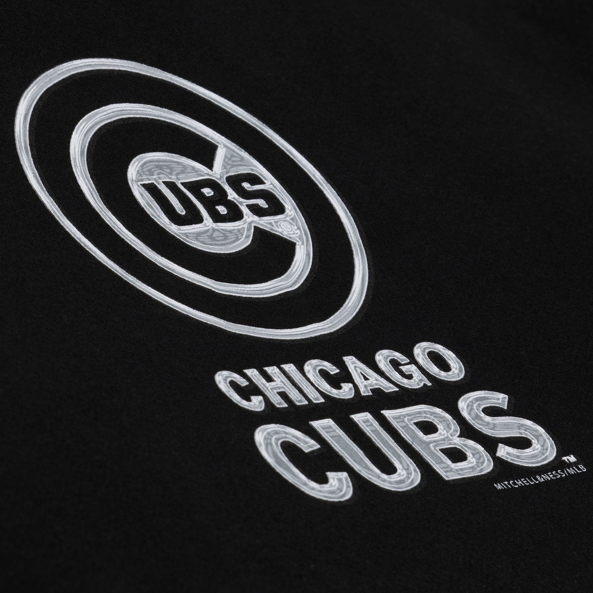 Sweat à capuche chromé noir Mitchell & Ness Chicago Cubs pour homme