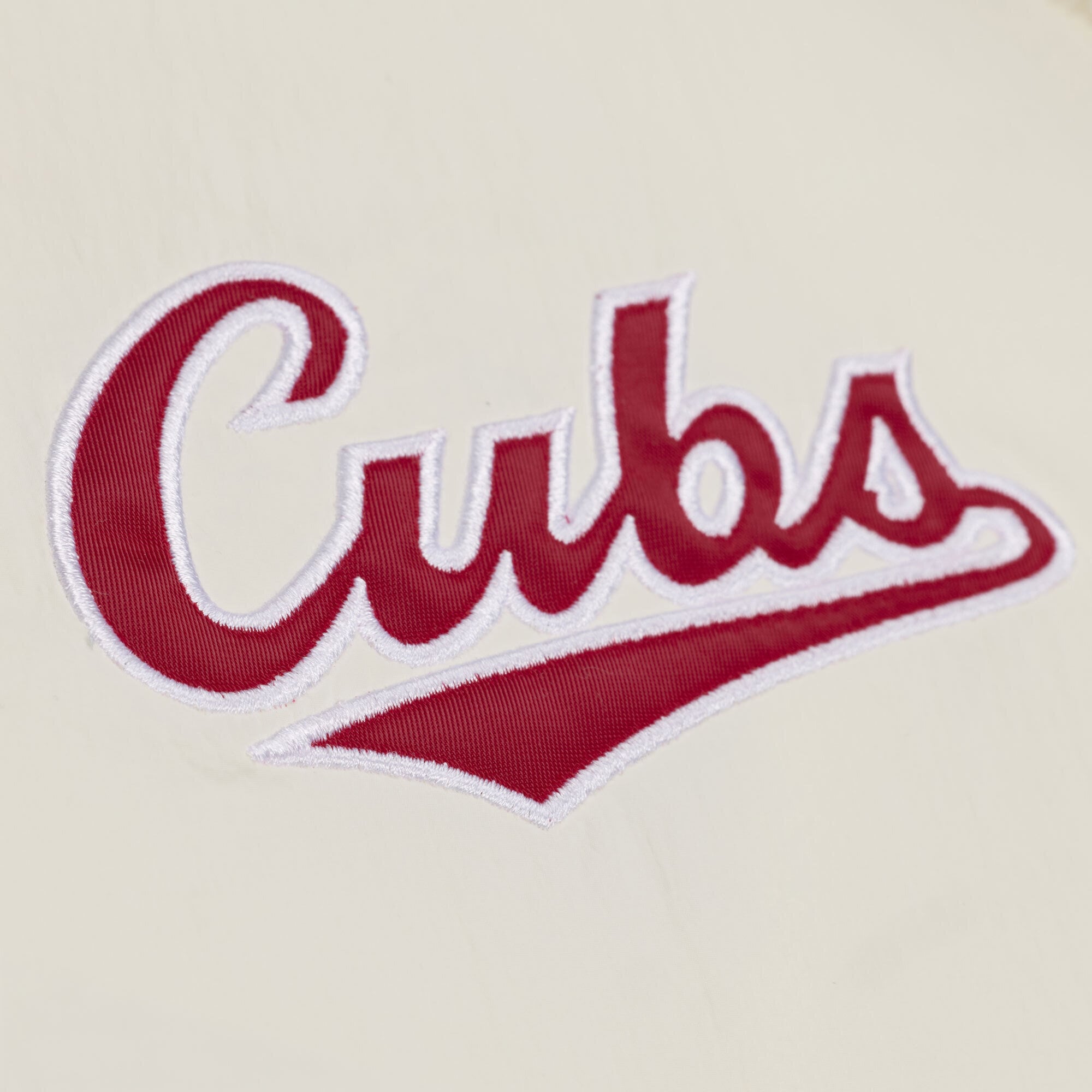 Men's Mitchell & Ness  Cream Chicago Cubs Cooperstown Collection Retro Roots Coaches Jacket