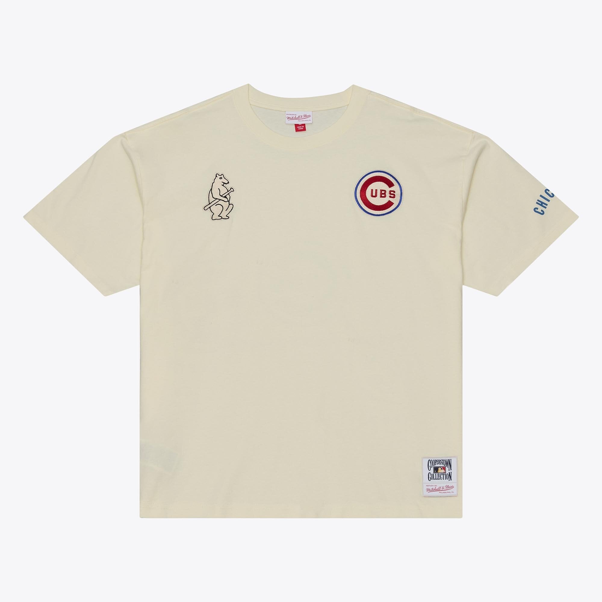 T-shirt oversize Mitchell & Ness crème Chicago Cubs Heritage Hues pour homme