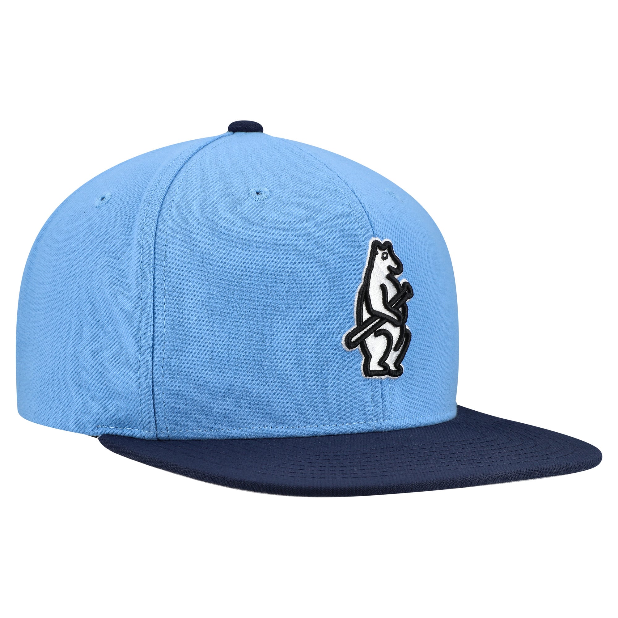 Casquette Mitchell & Ness pour homme, bleu clair, Chicago Cubs, collection Cooperstown, modèle basique à rabat.