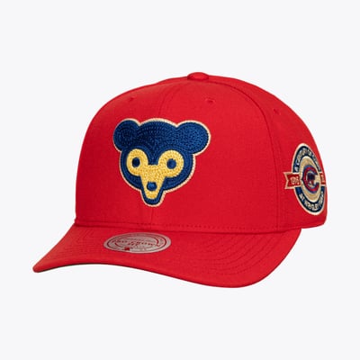  Chicago Cubs Mitchell & Ness Secondary Pop Pro Snapback Hat - Red